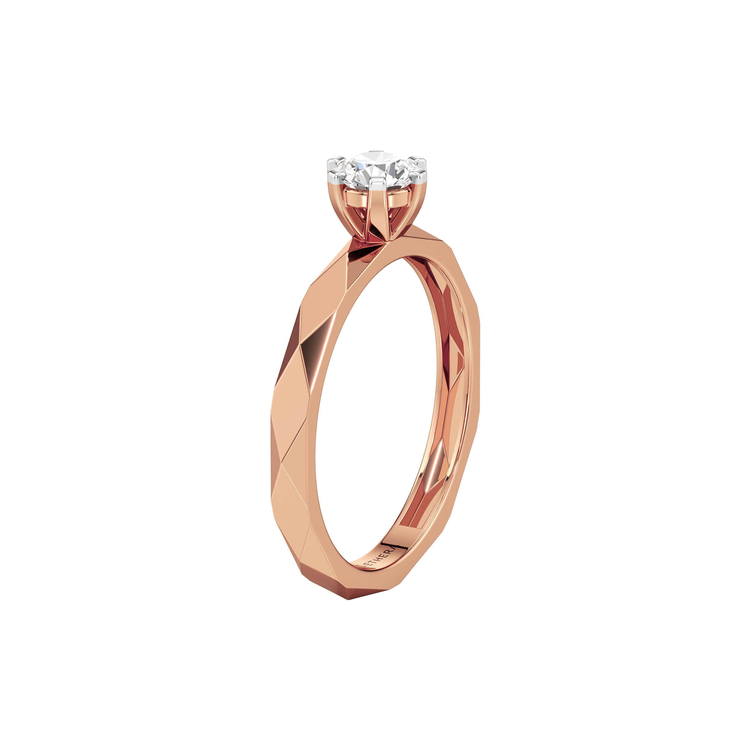 Facet Solitaire Ring 14