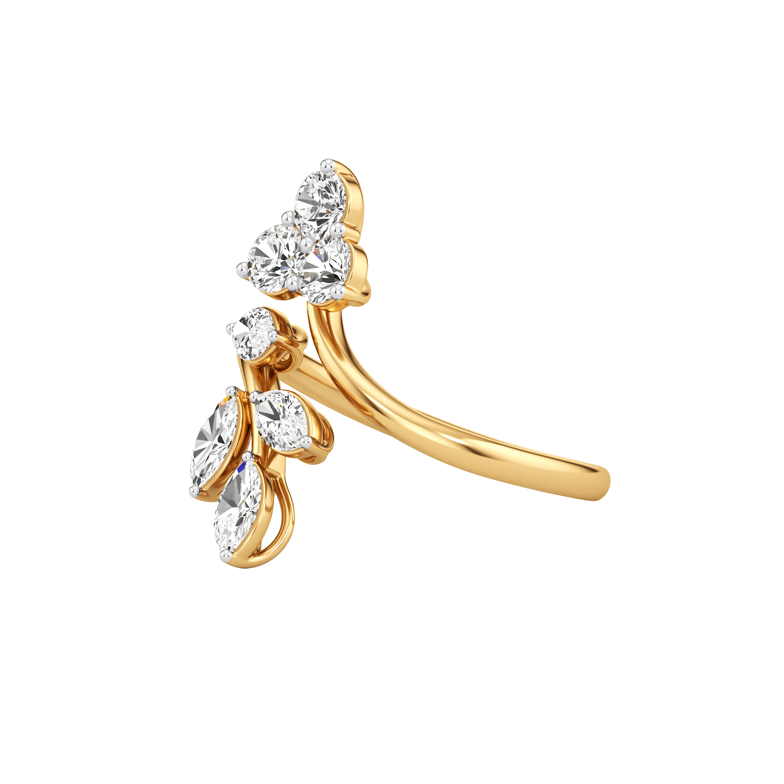 Lustre Leaf Diamond Ring 3
