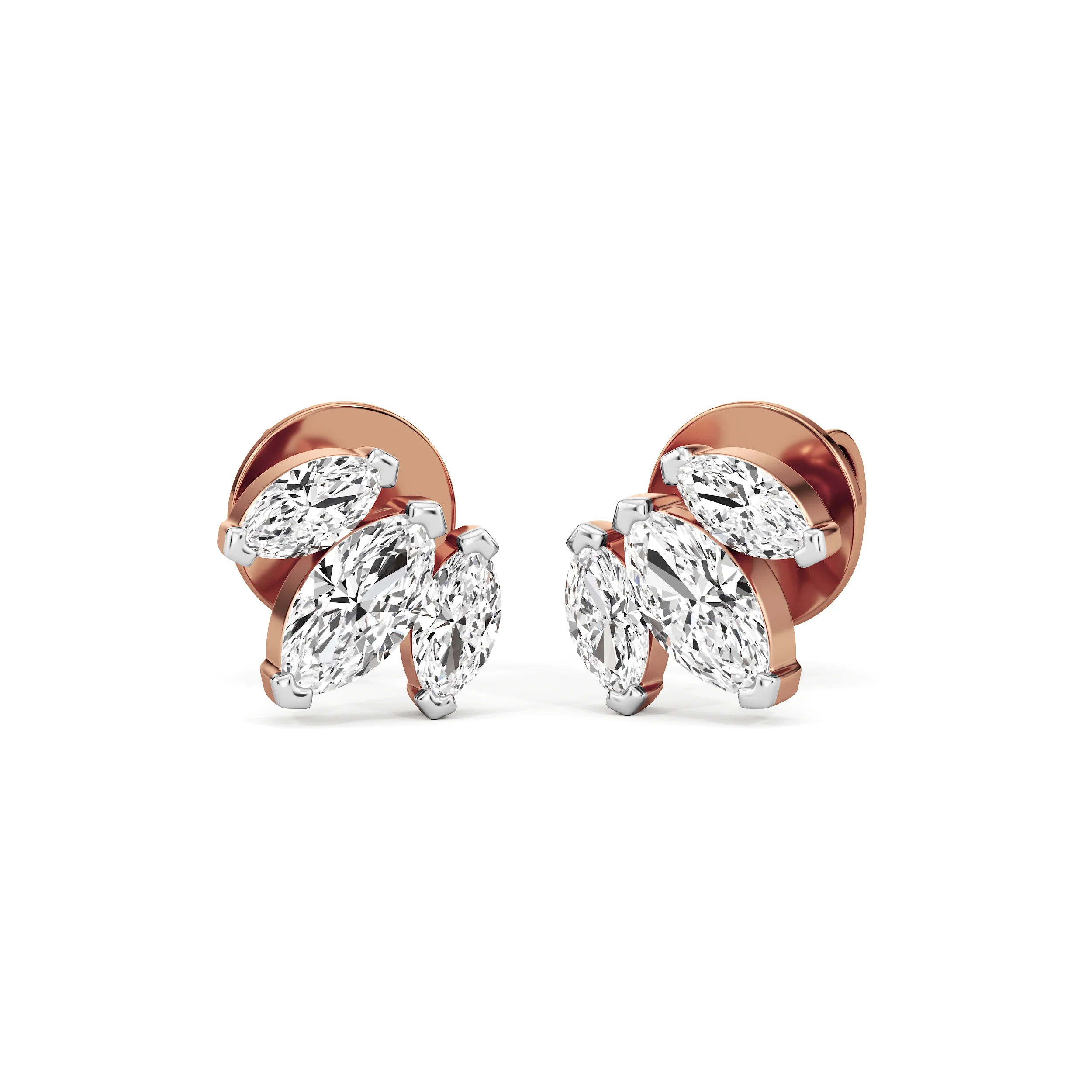 Marquise Drift Diamond Studs 4