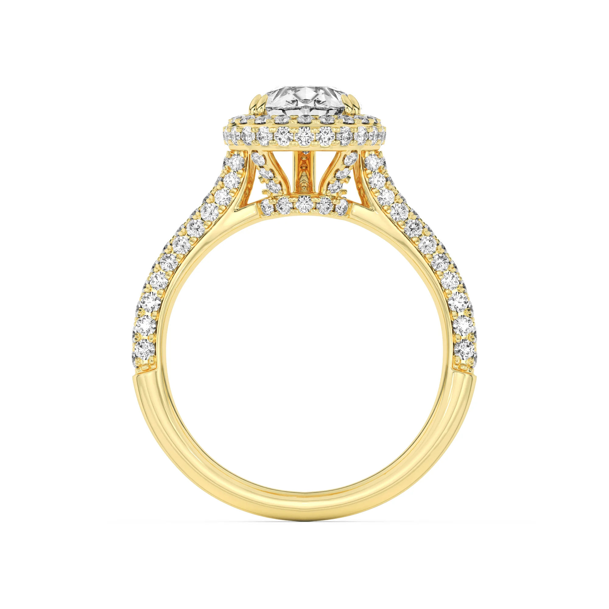 Halo Crest Pear Ring hover