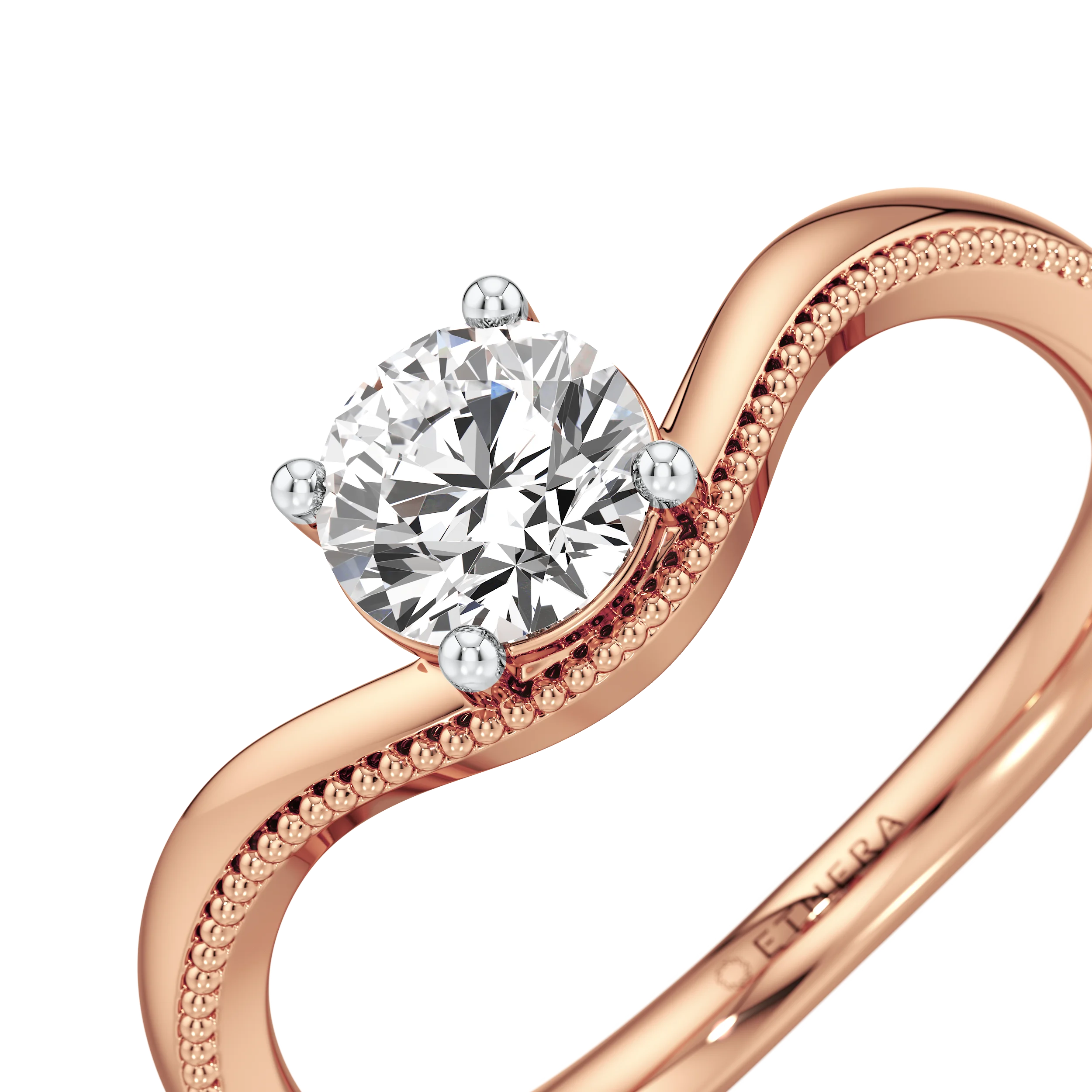 Waved Muse Solitaire Ring 11