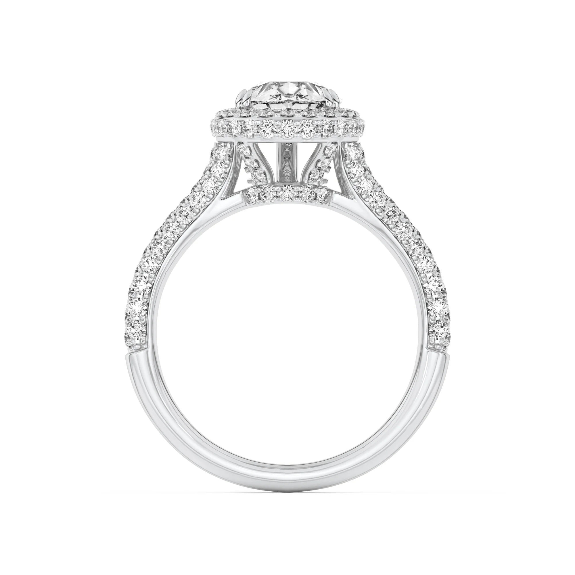Halo Crest Pear Ring 6