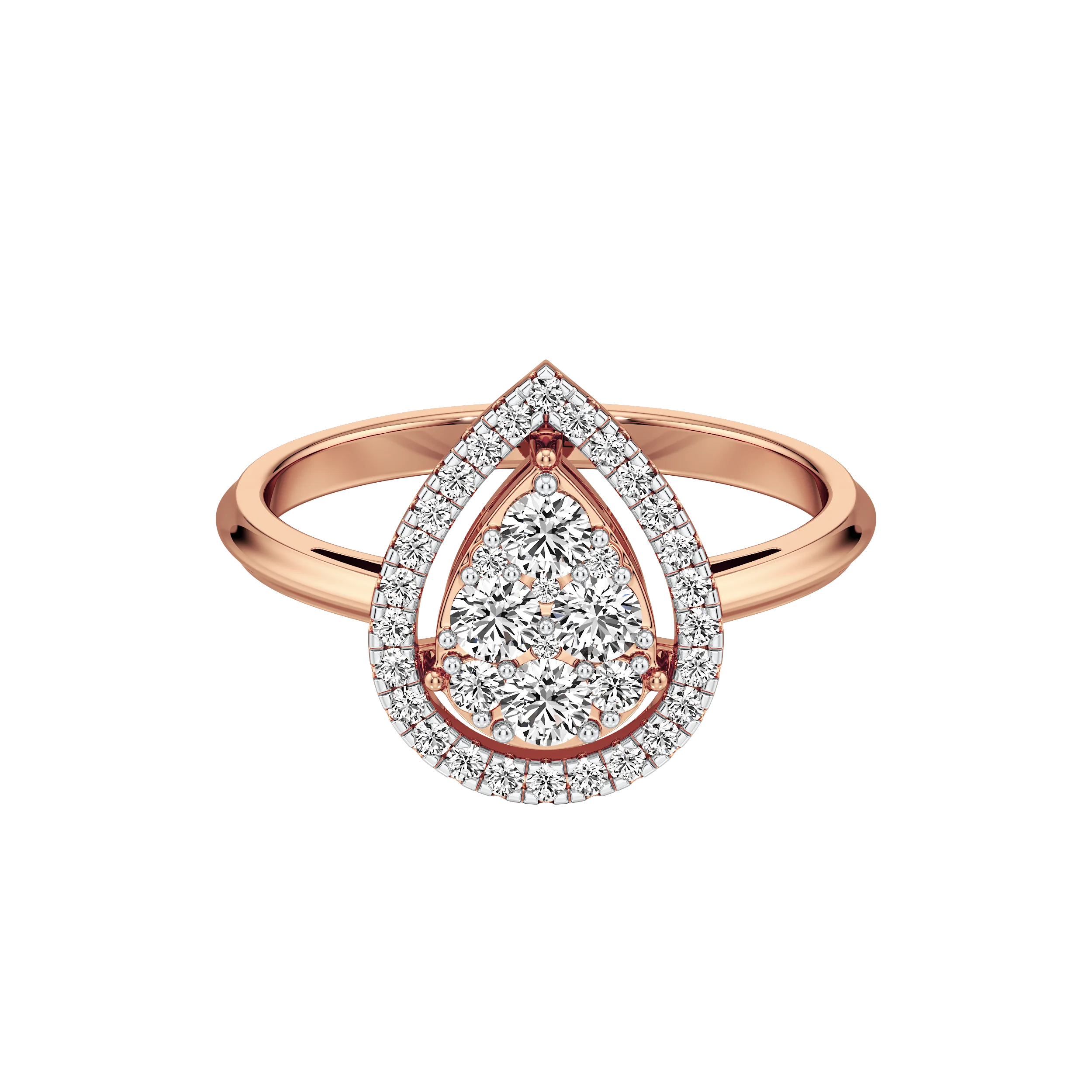 Gleaming Cluster Halo Ring 12