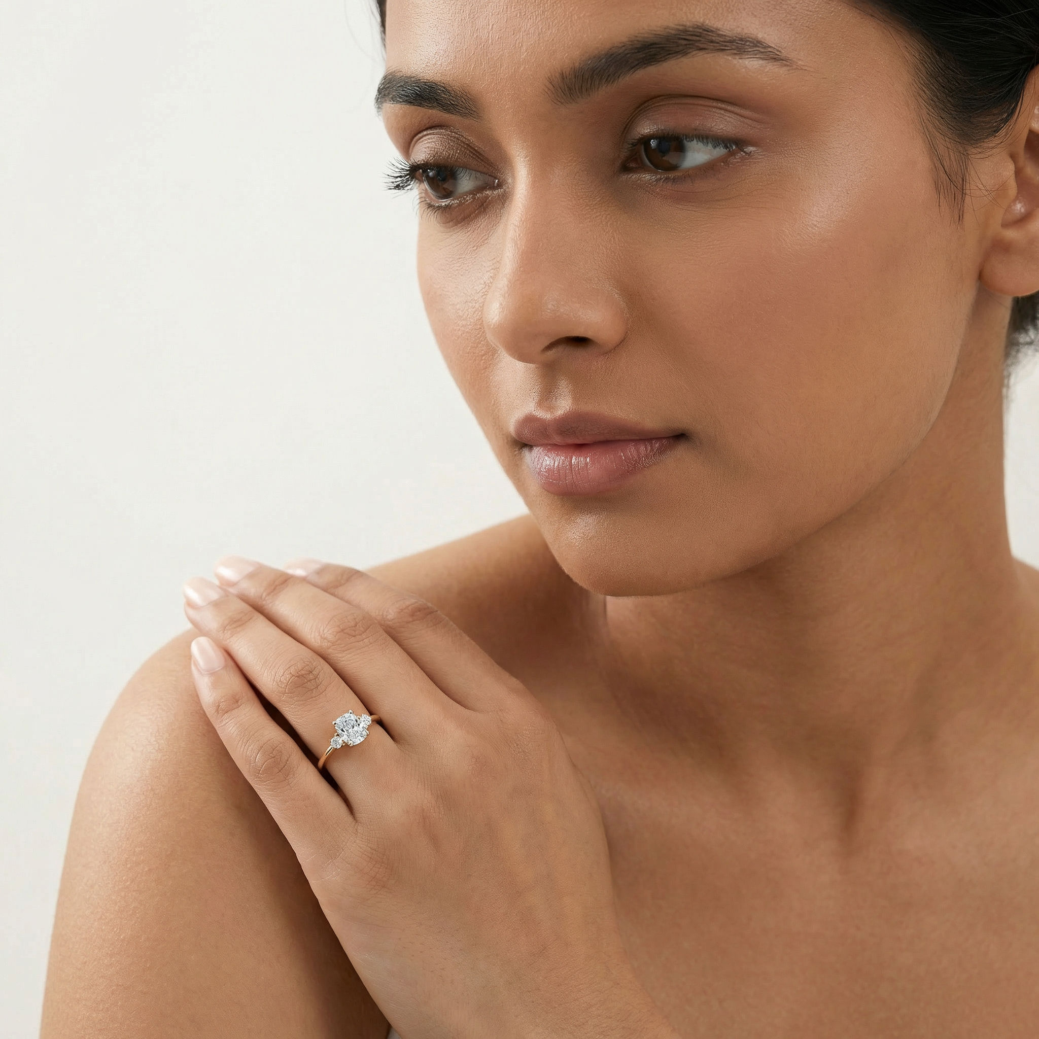 Triumphant Glow 3 Stone Ring hover