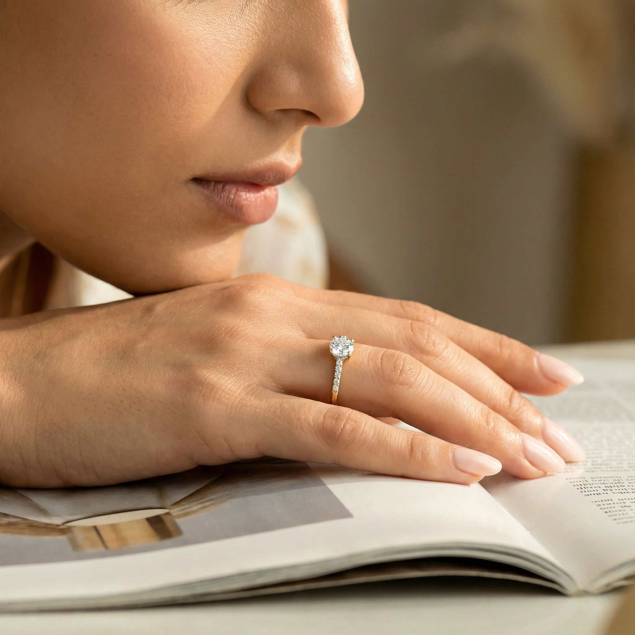 Blush Radiance Solitaire Ring 1