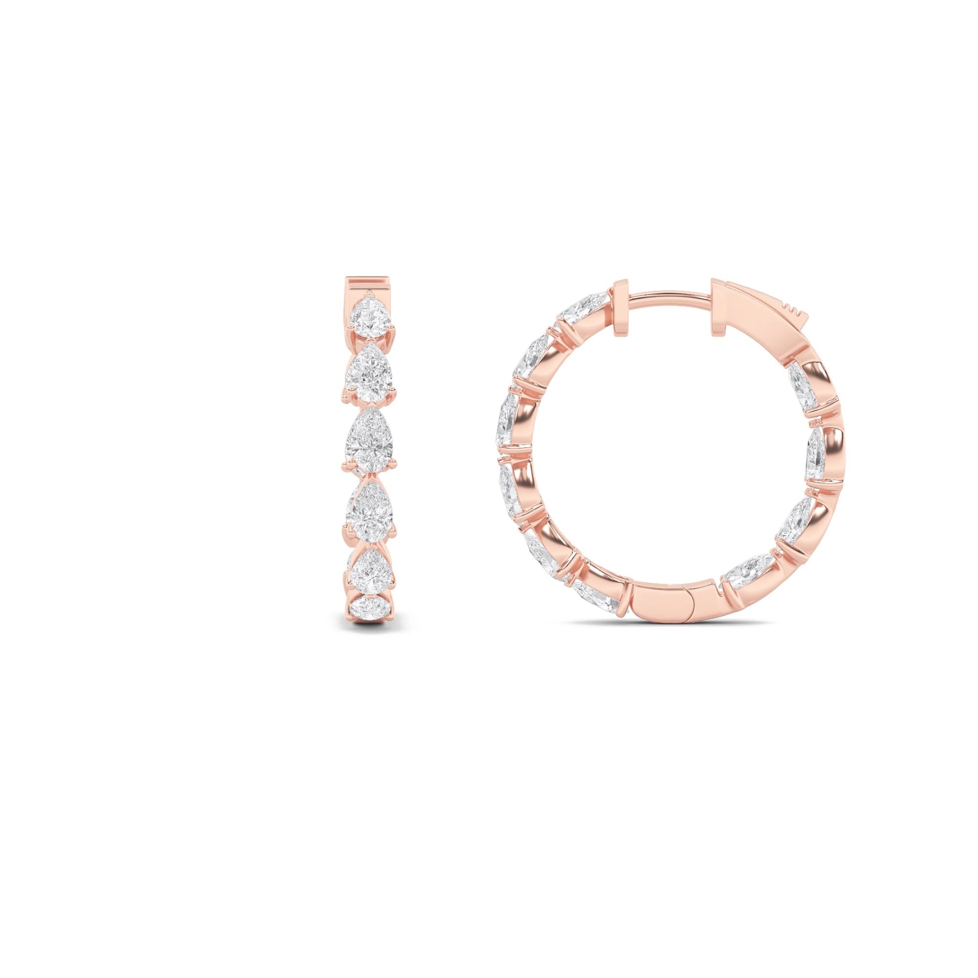 Lustrous Pear Hoop Earrings 5