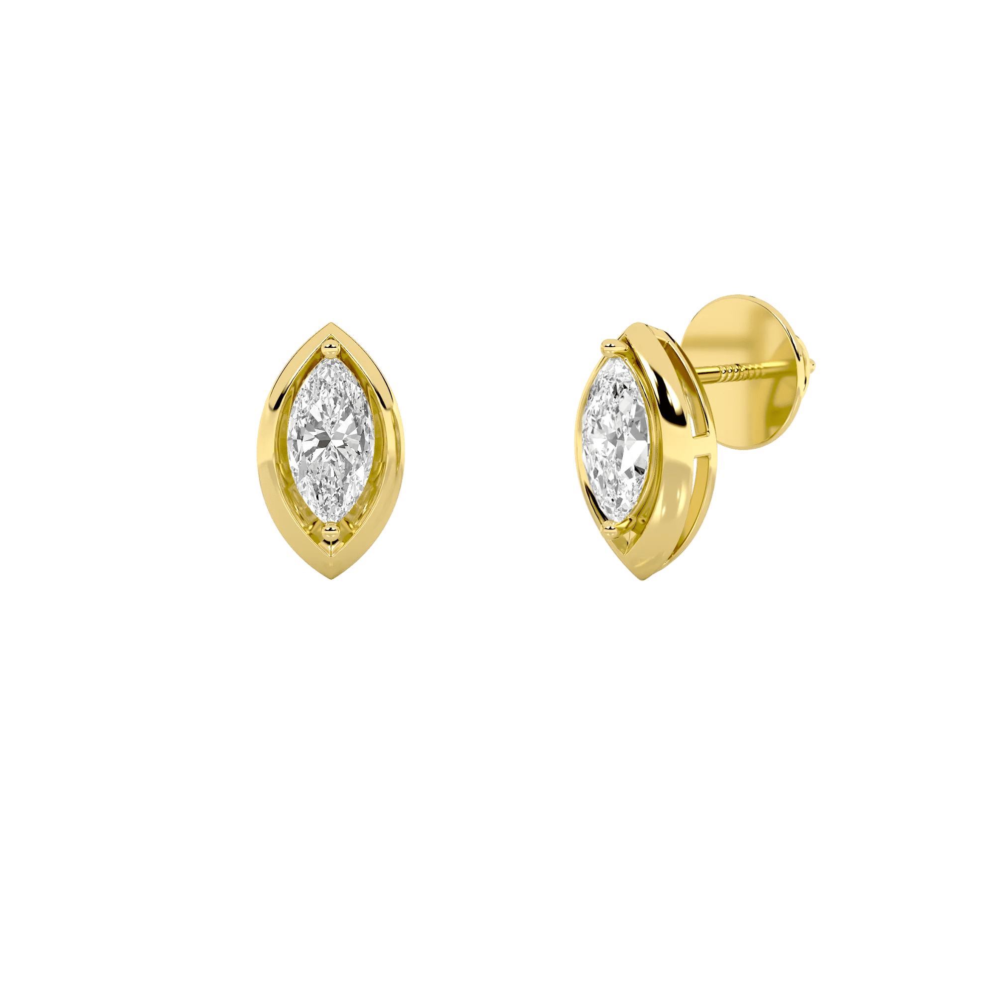 Marquise Diamond Surface Stud Earrings 1