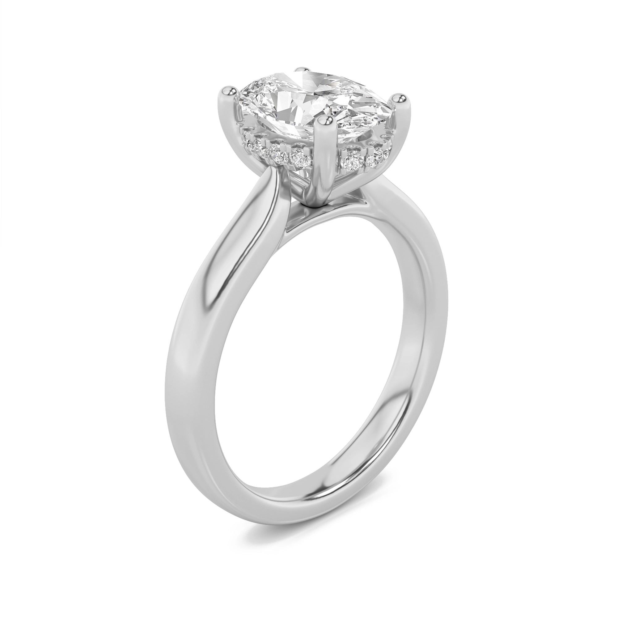 Oval Essence Solitaire Ring 6