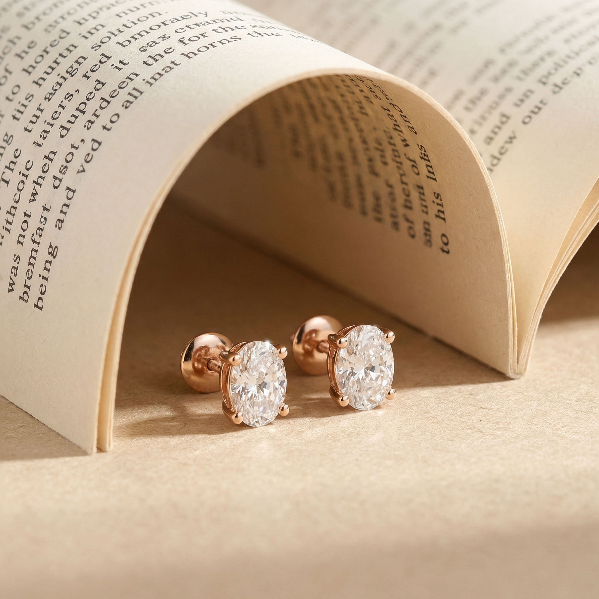 Soleia Oval Solitaire Earrings 2
