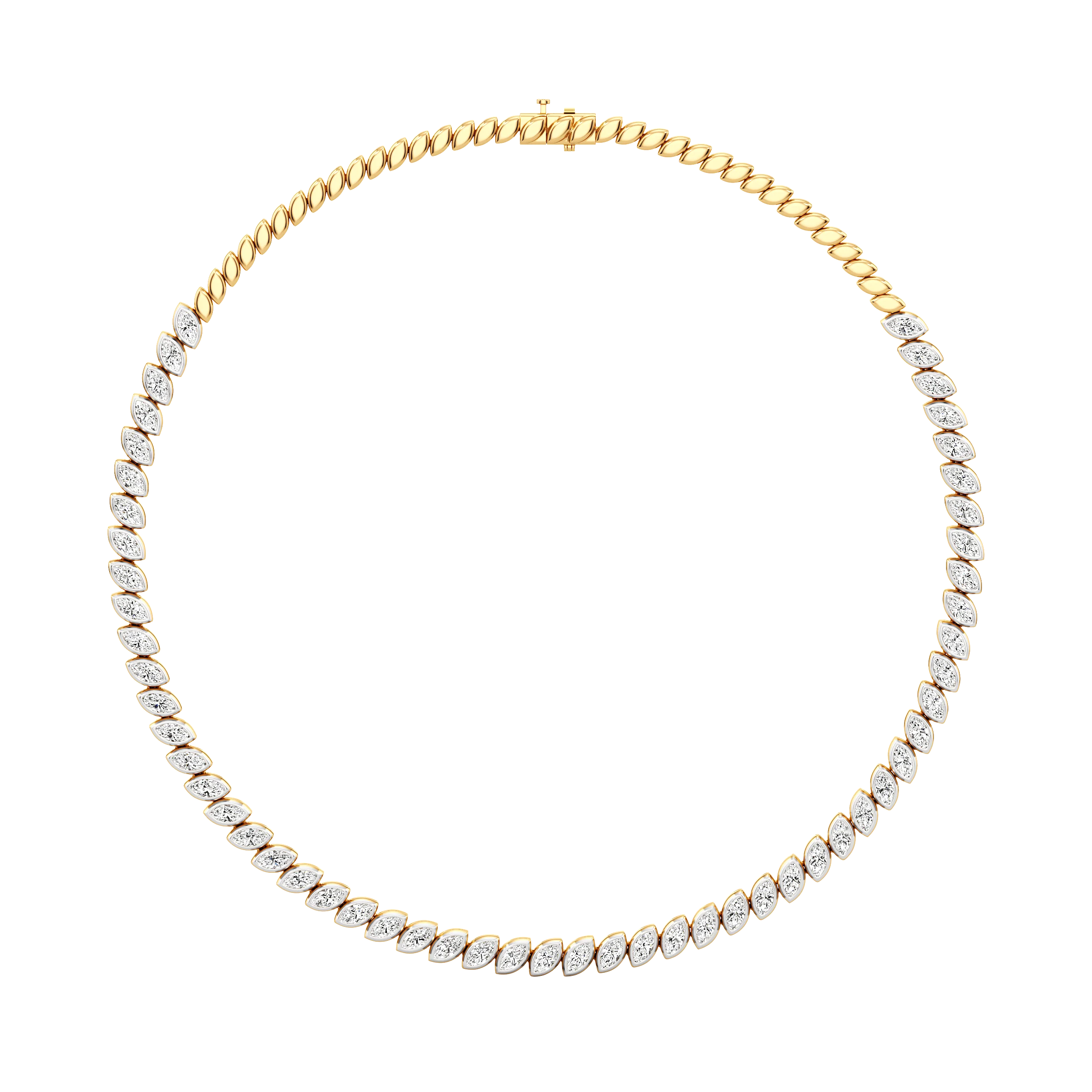 Marquise Line Tennis Necklace hover