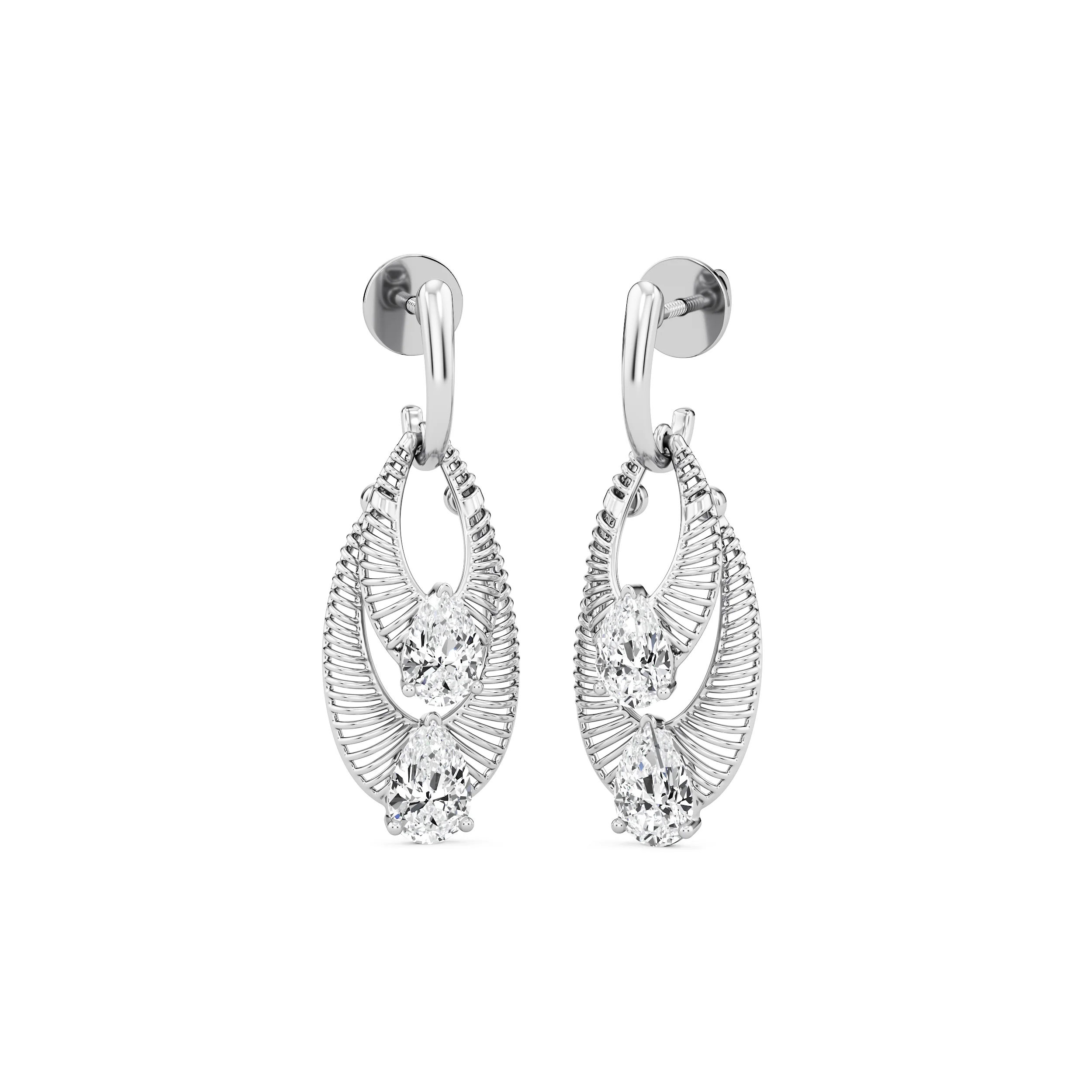 Featherline Pear Drop Earrings 2