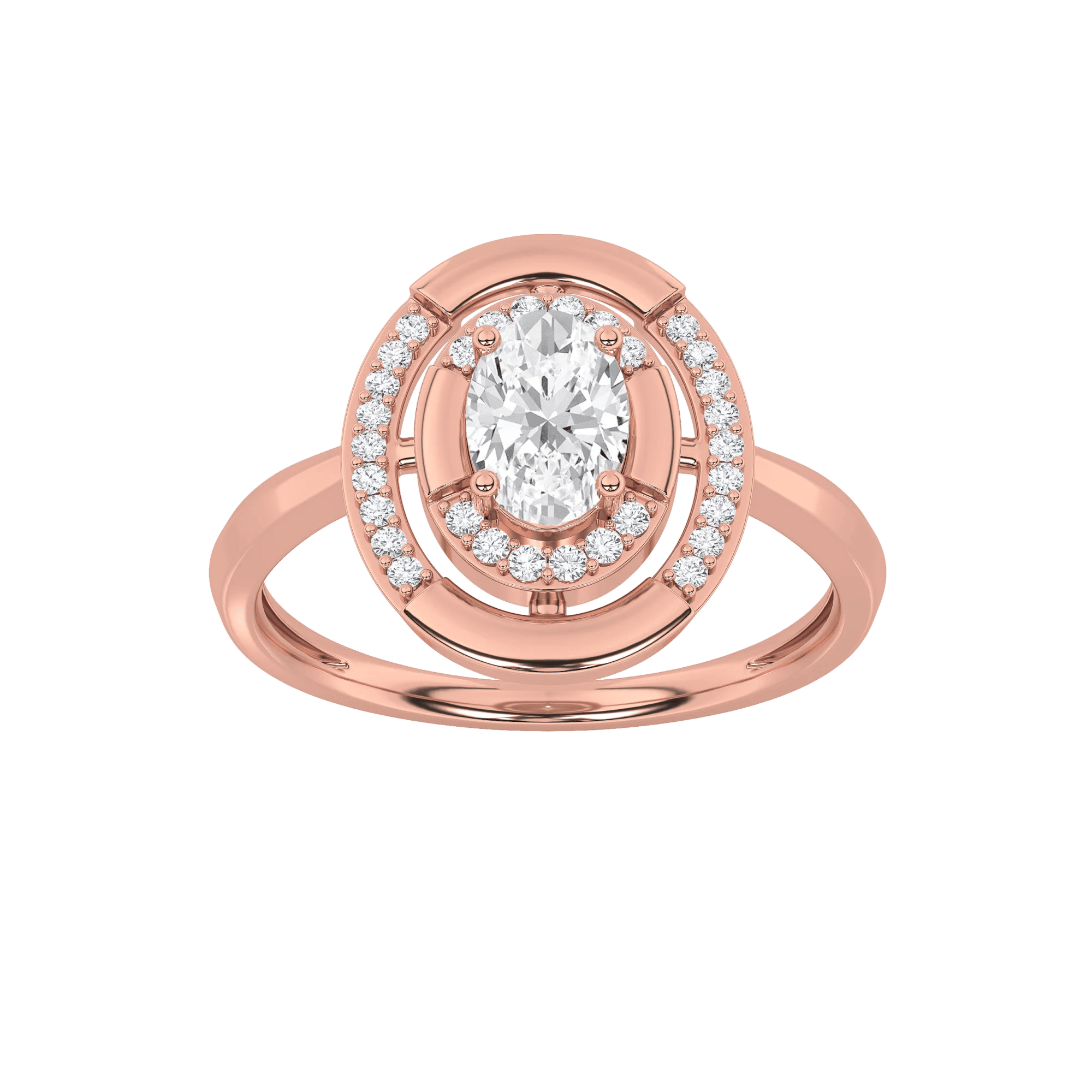 Halo Empress Solitaire Ring 11