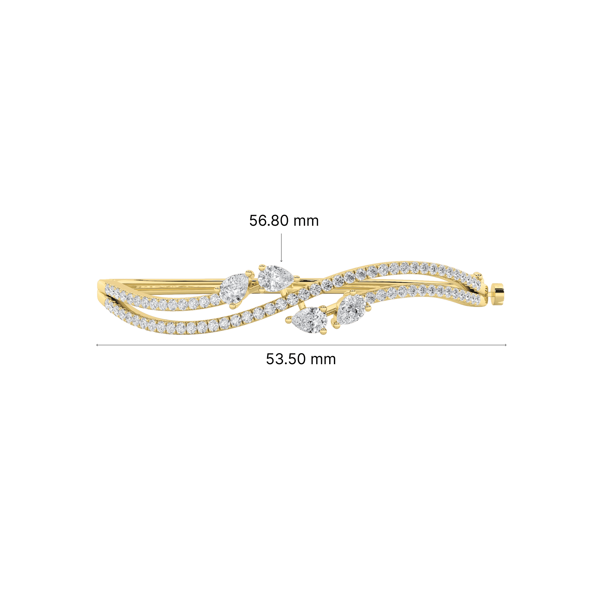 Graceful Pear Accent Oval Bangle 3
