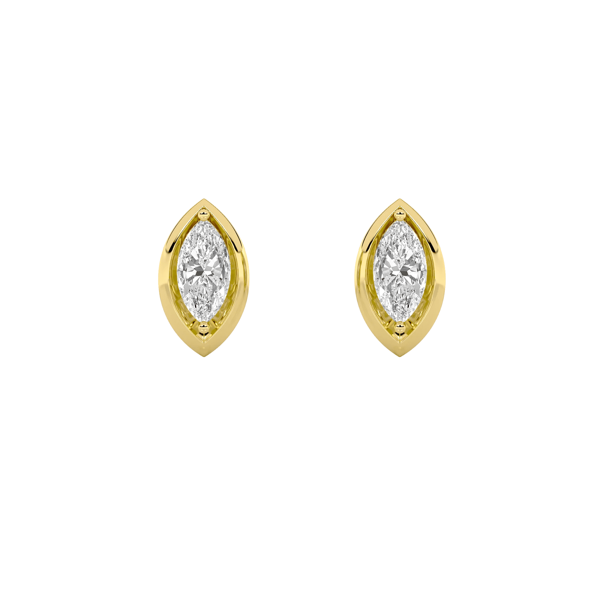 Marquise Diamond Surface Stud Earrings 0