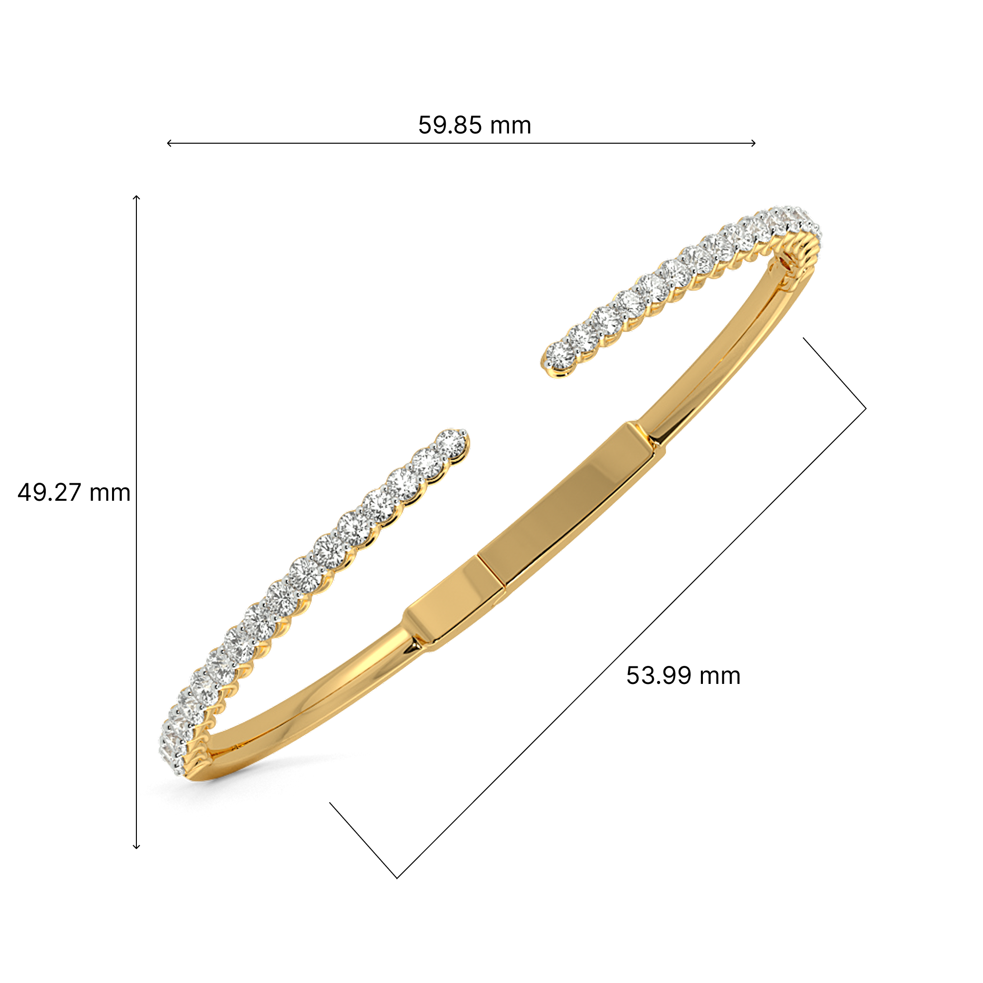 Eternal Love Open Top Oval Bangle 4