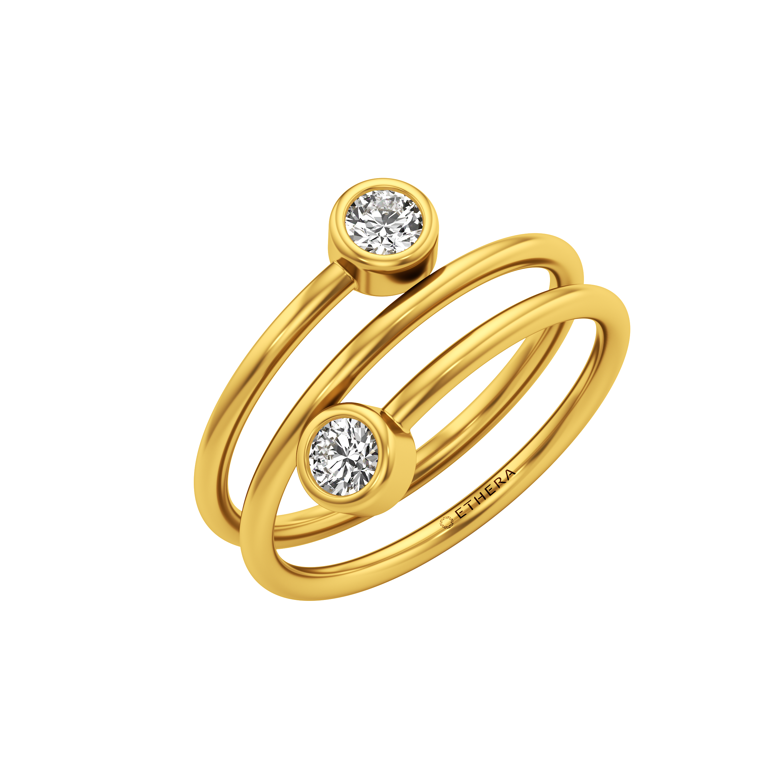 Spiral Bypass Diamond Ring 1