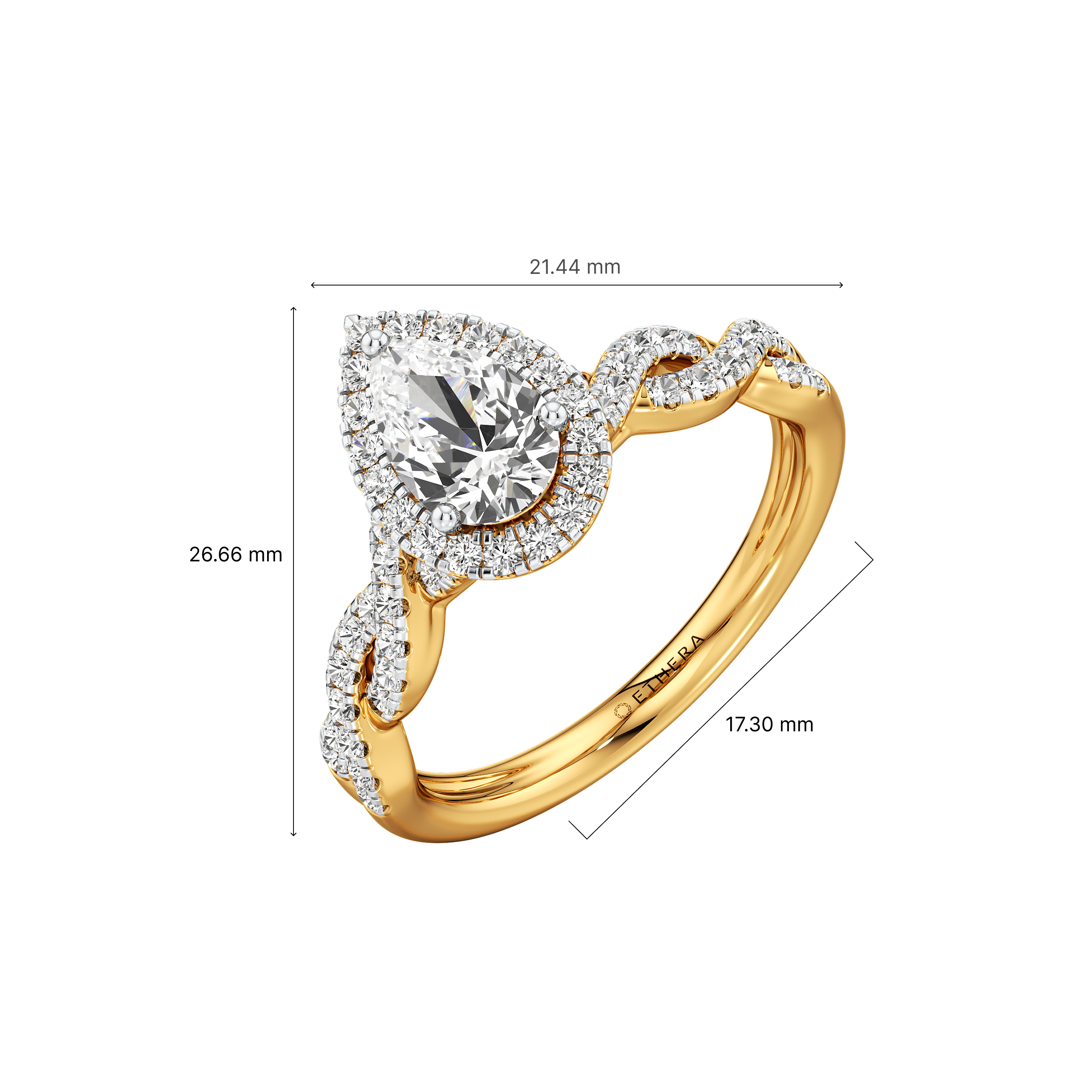 Luminous Twist Solitaire Ring 7