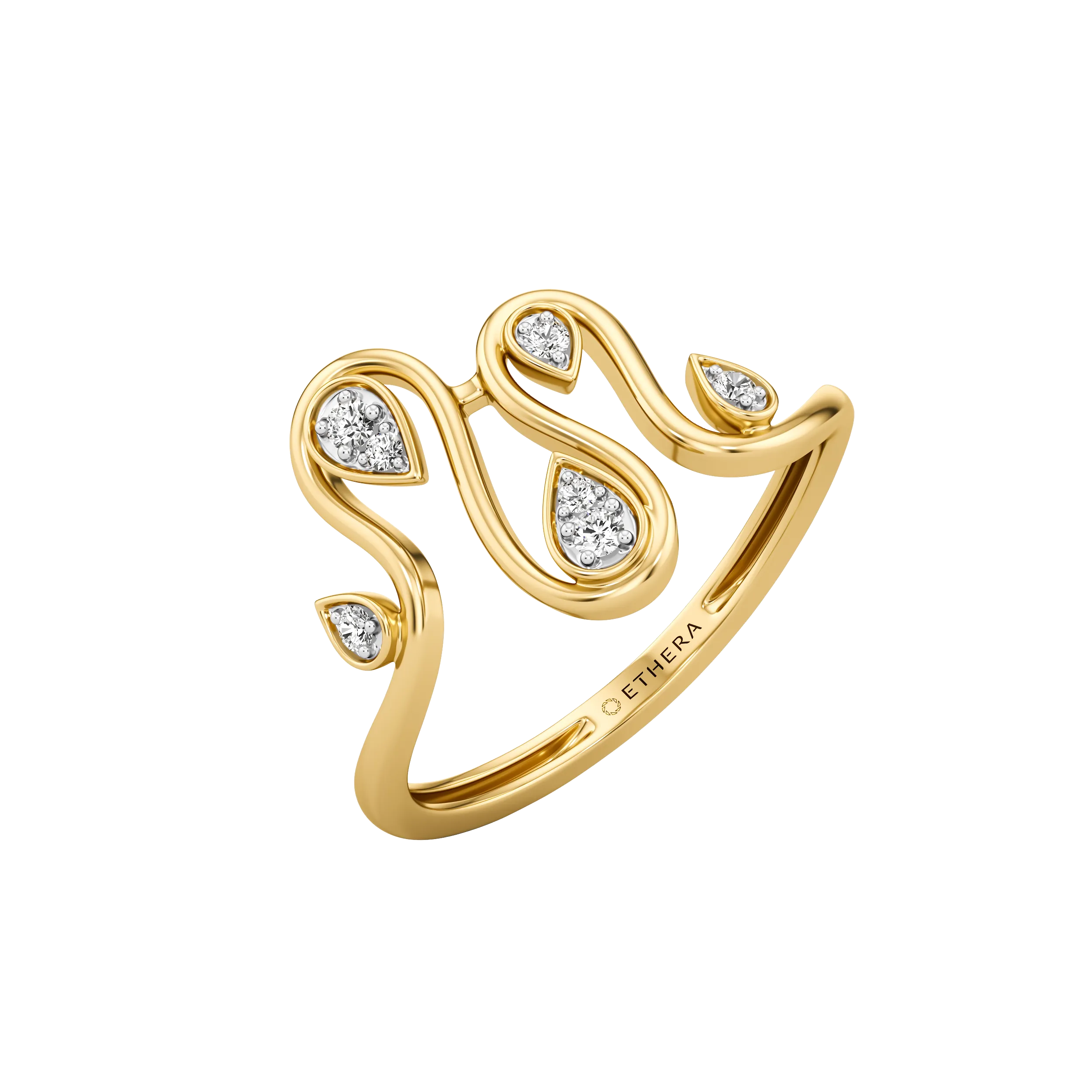 Serene Flow Diamond Ring 0