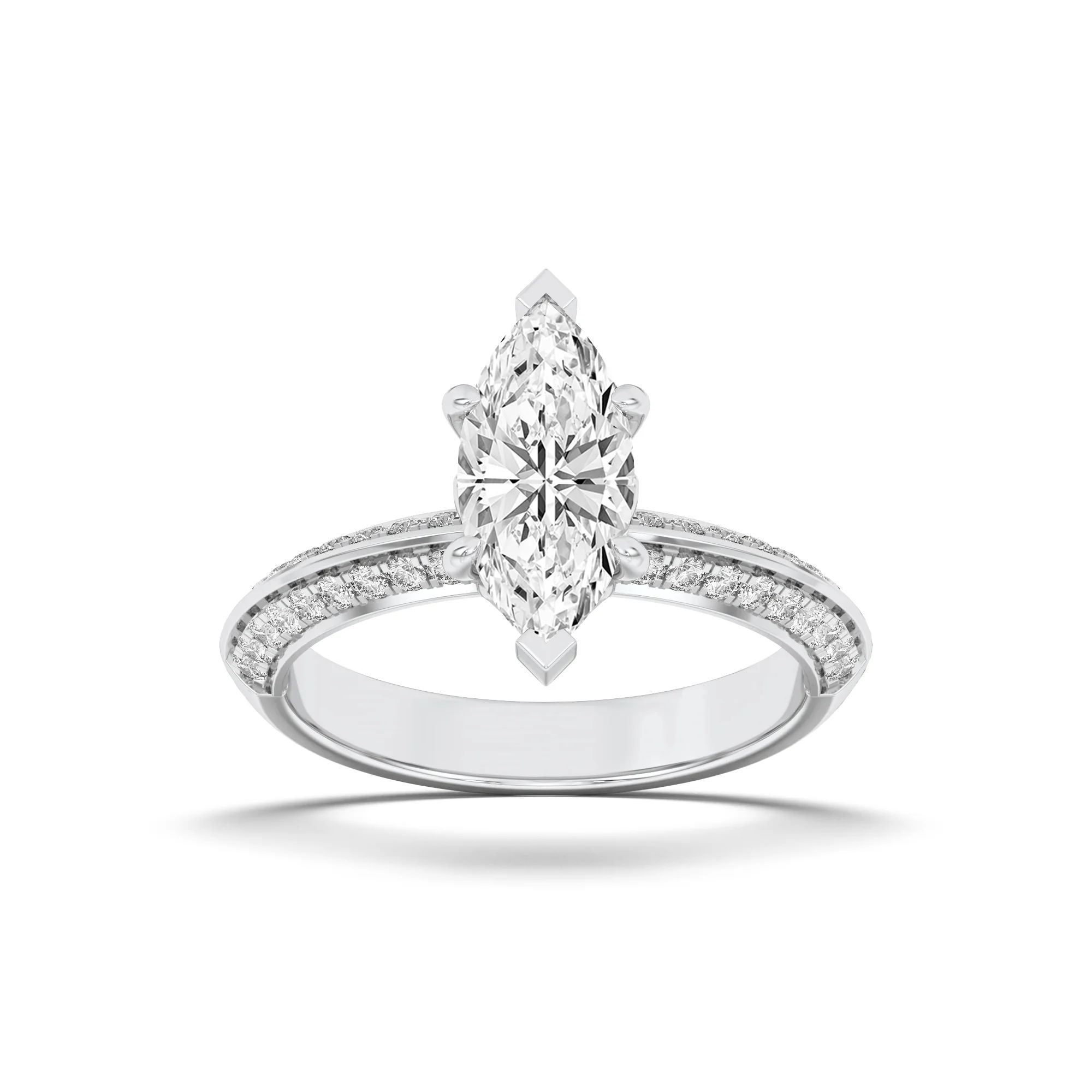 Sculpted Marquise Solitaire Ring 7