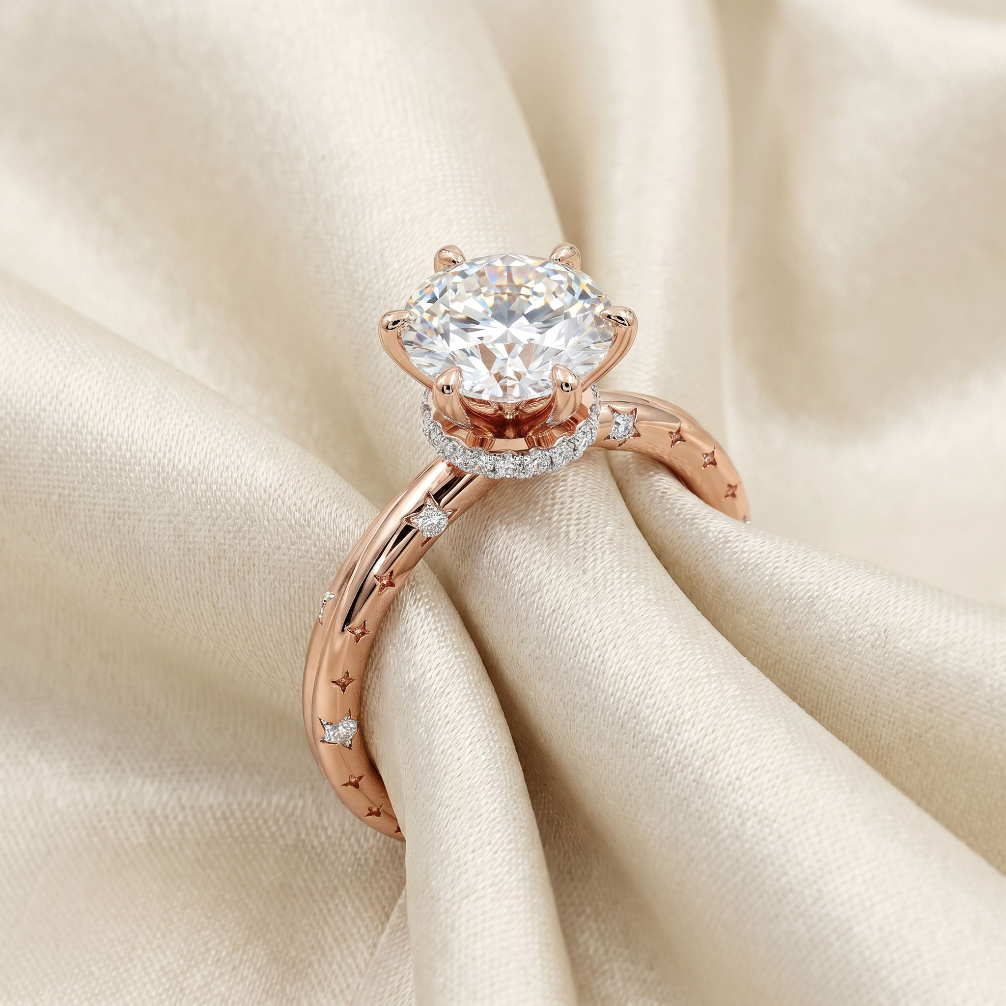 Starlit Eclipse Solitaire Ring 3