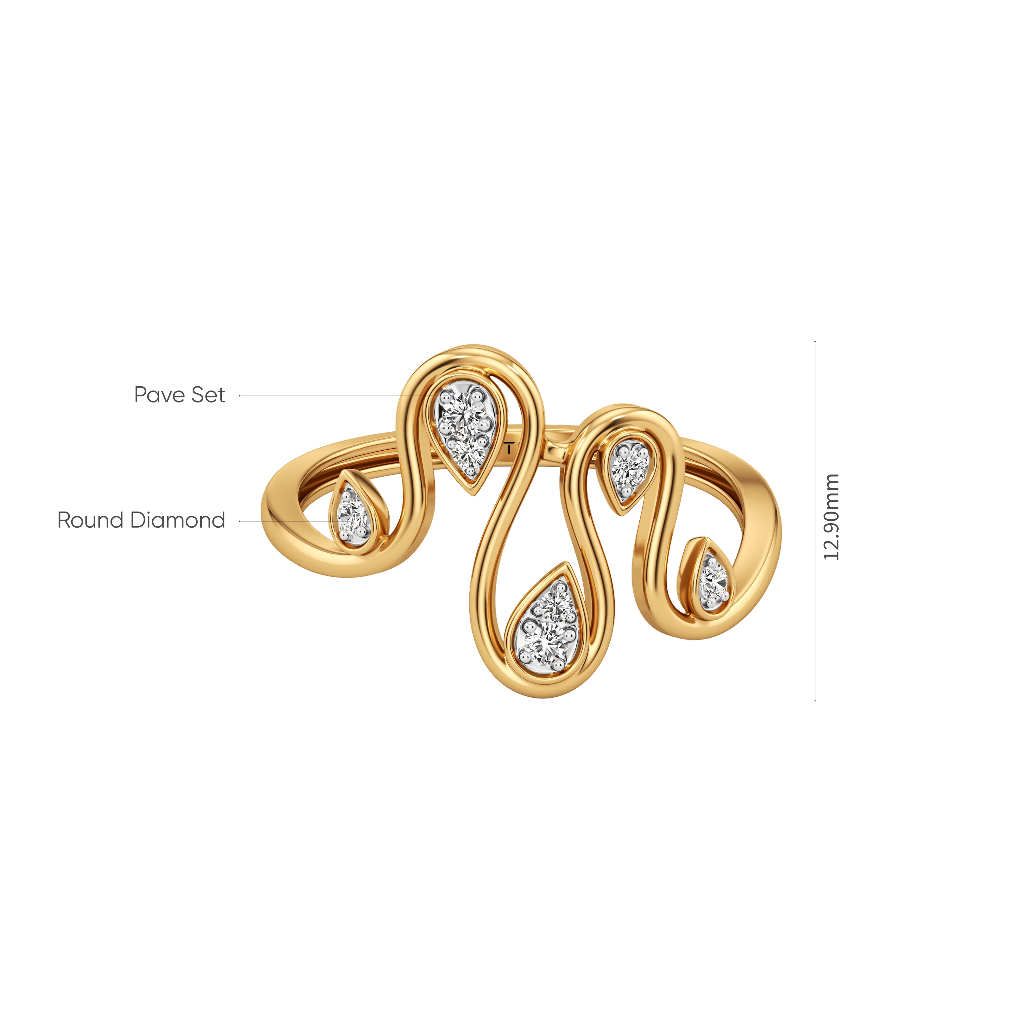 Serene Flow Diamond Ring 6