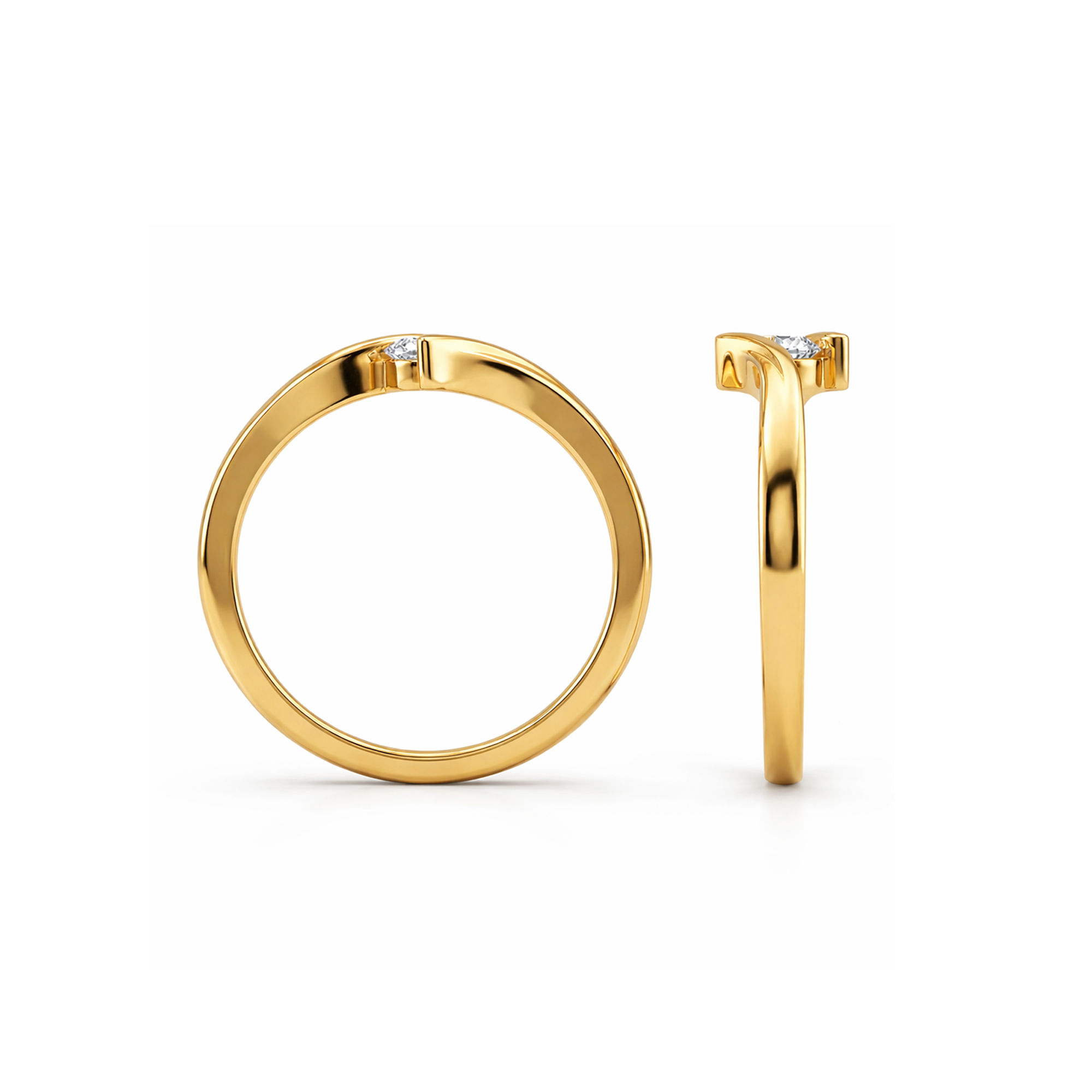 Sweepline Solitaire Ring 2