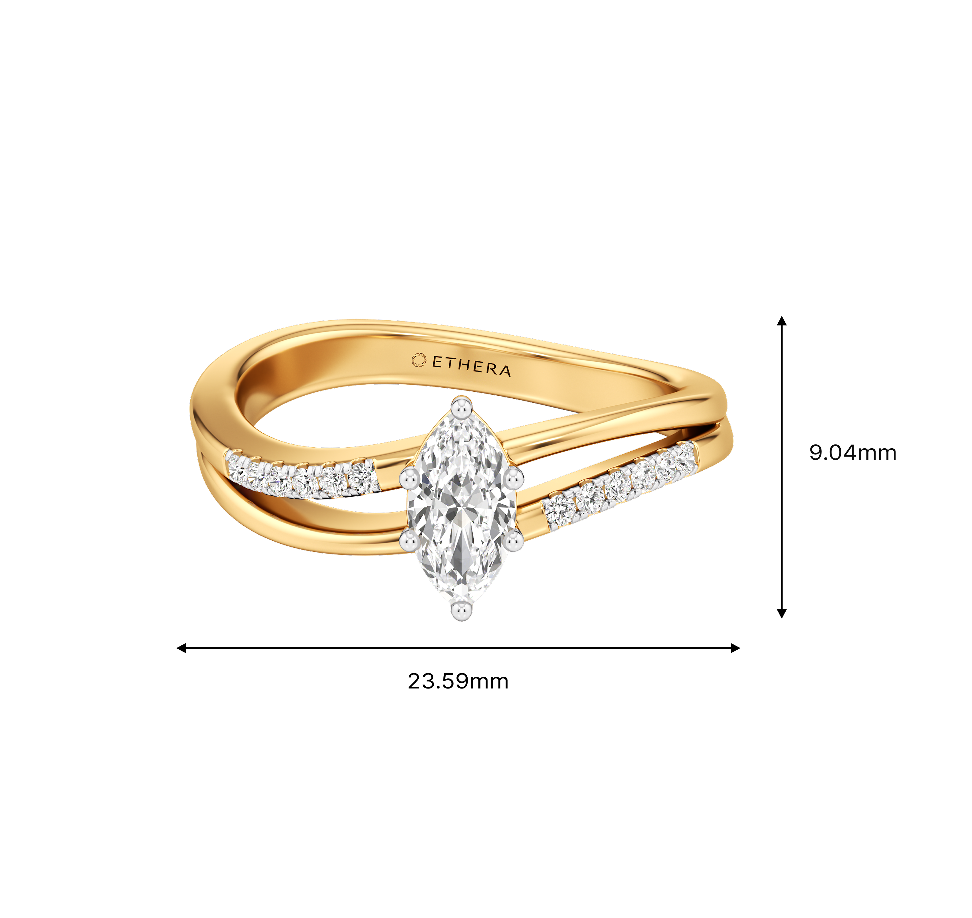 Crossline Marquise Ring 6