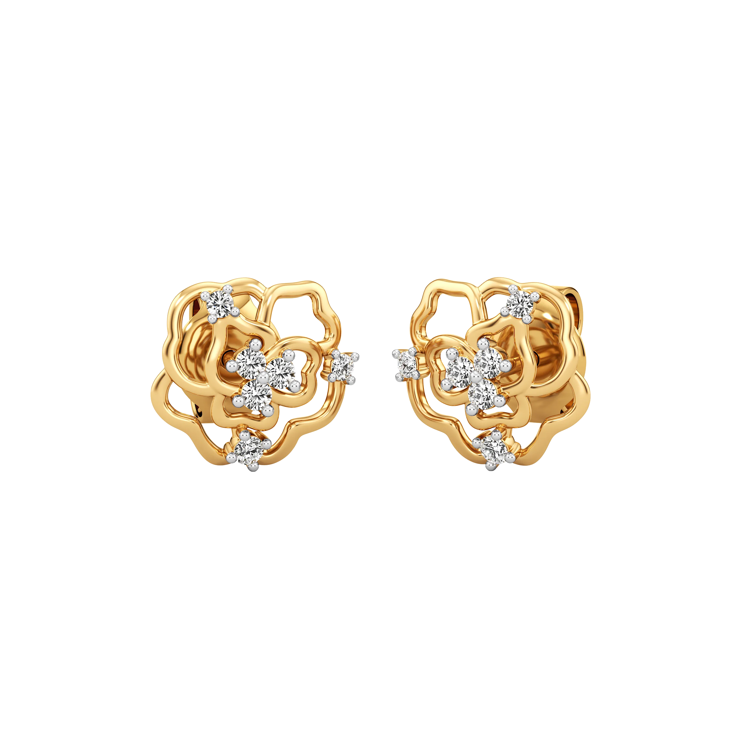 Petal Cascade Diamond Studs 0