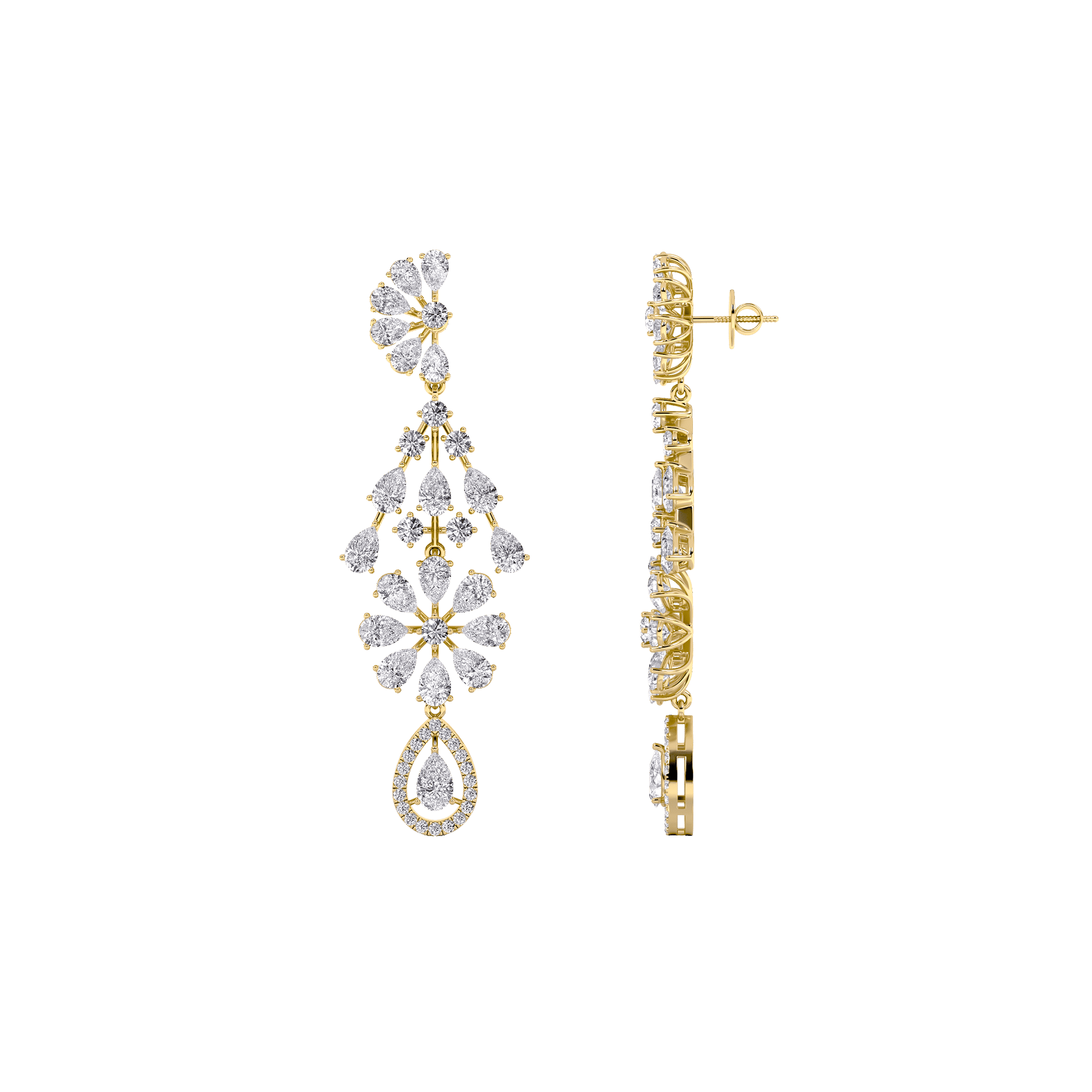 Floral Chandelier Drop Earrings 8