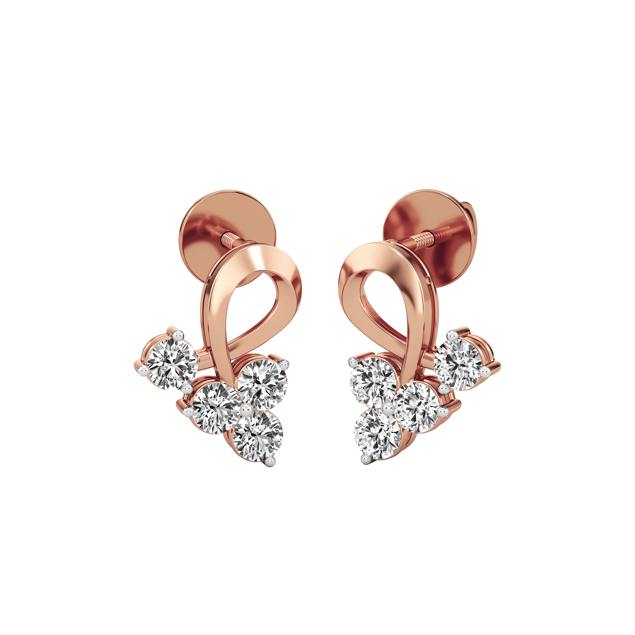 Petal Loop Diamond Studs 4