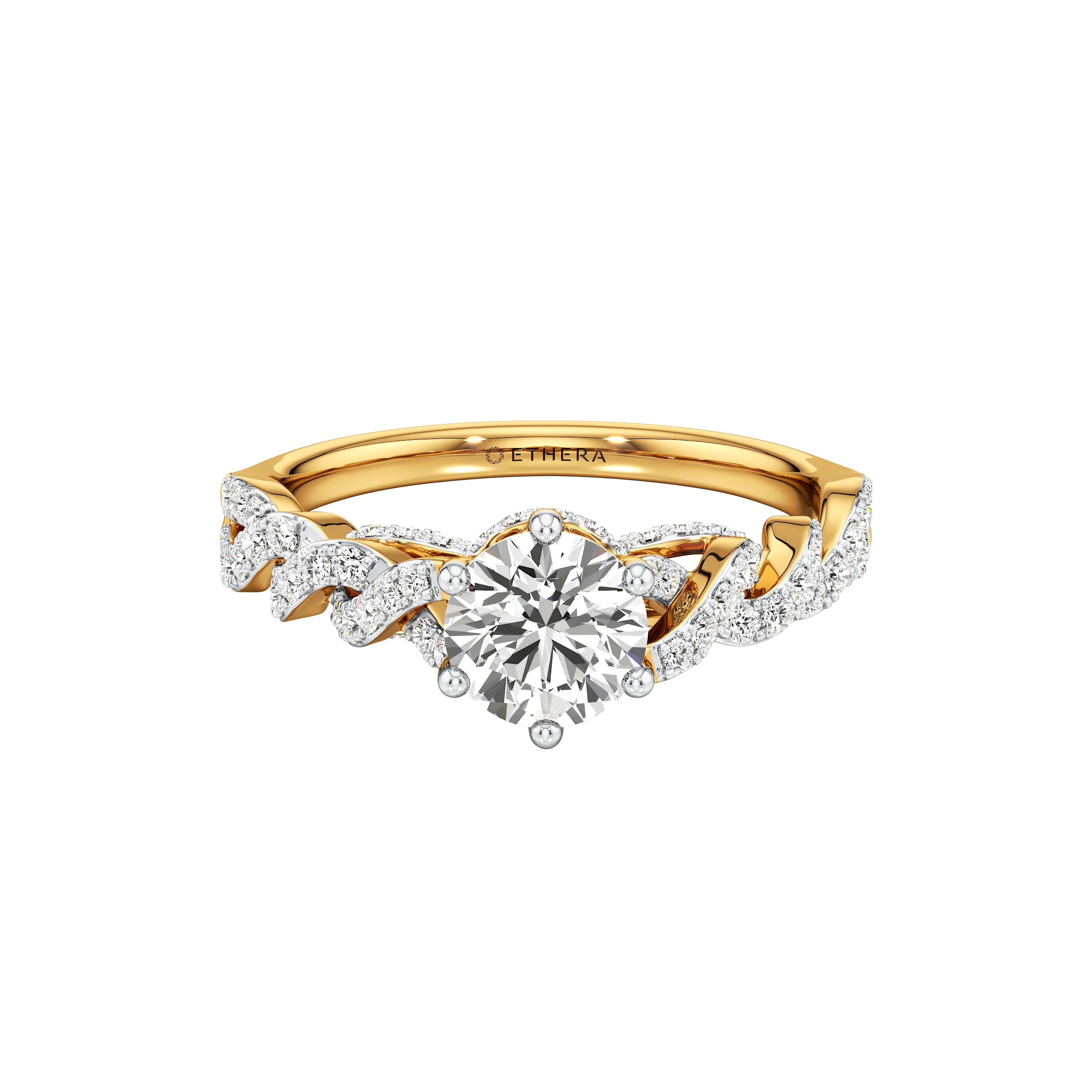 Radiant Twist Solitaire Ring 4