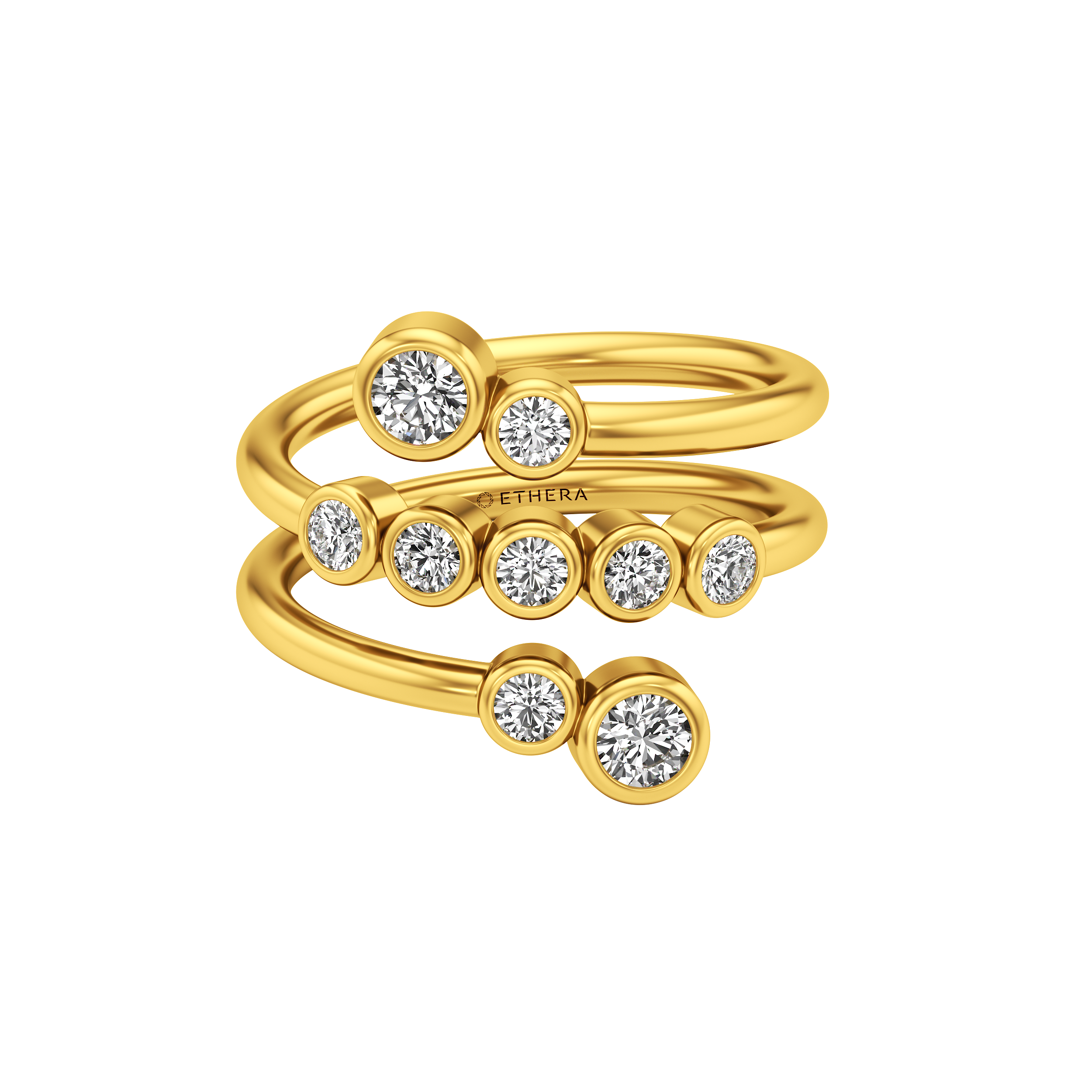 Multi Tier Bezel Spiral Ring 1
