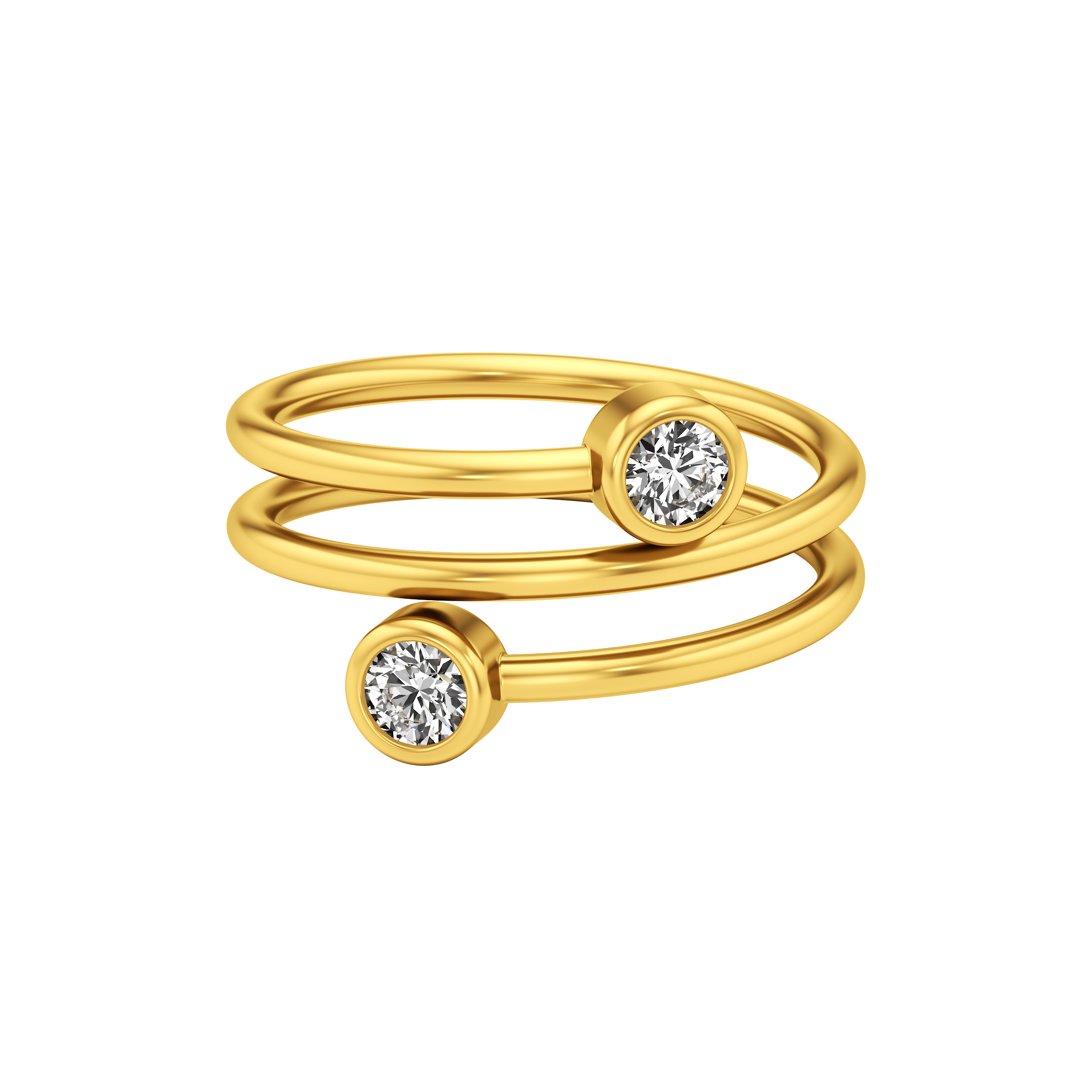 Spiral Bypass Diamond Ring 0