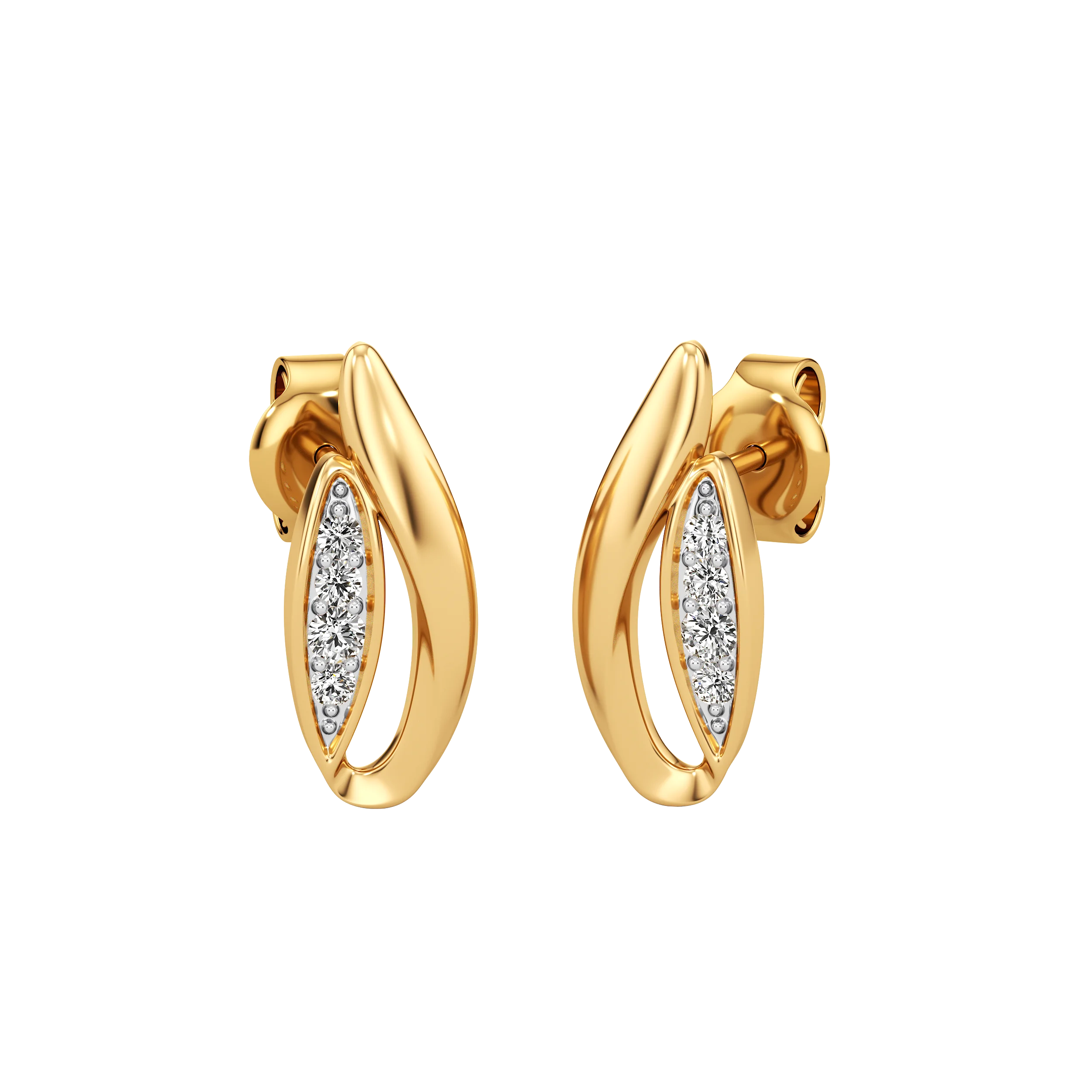 Crescent Sway Diamond Studs 0