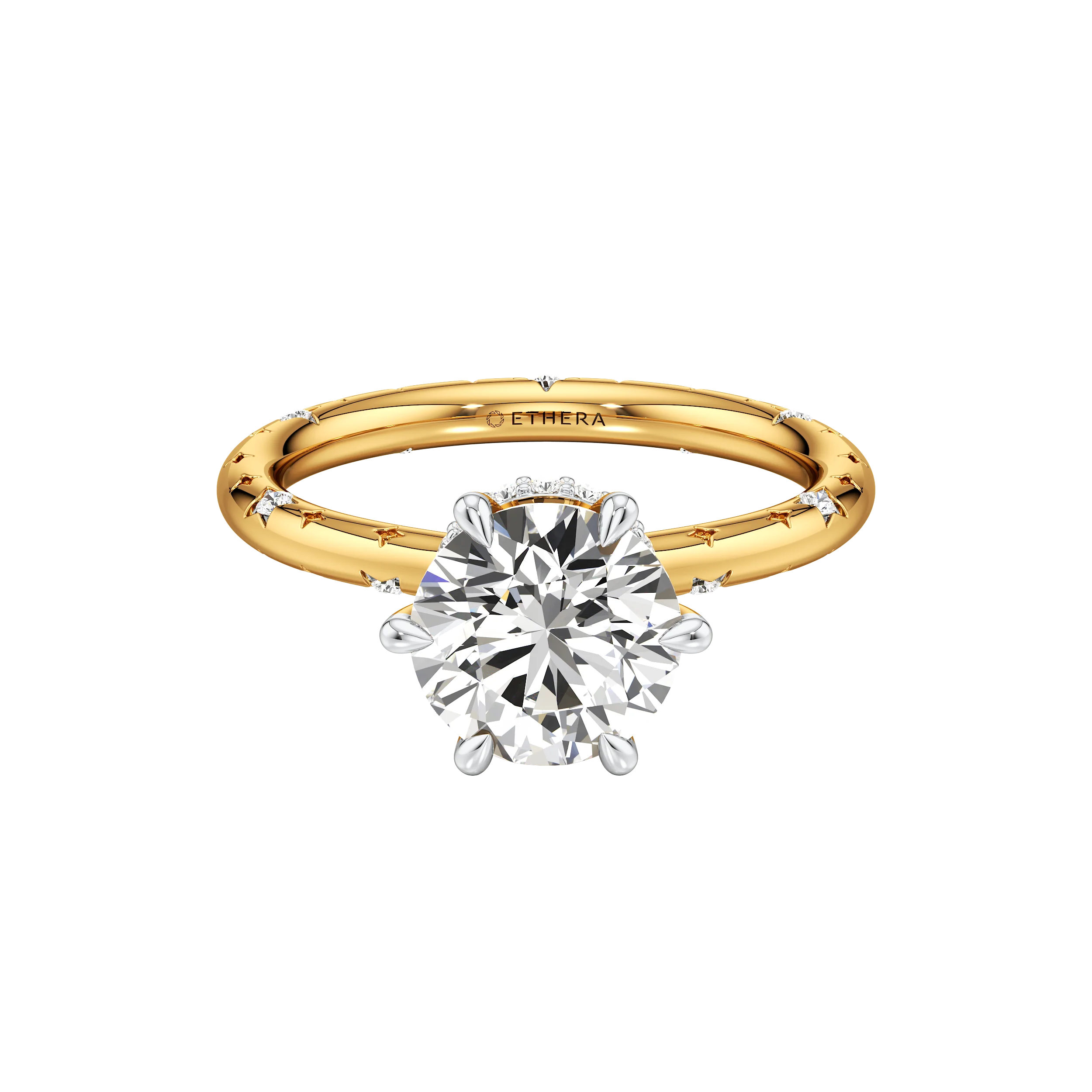 Starlit Eclipse Solitaire Ring 5