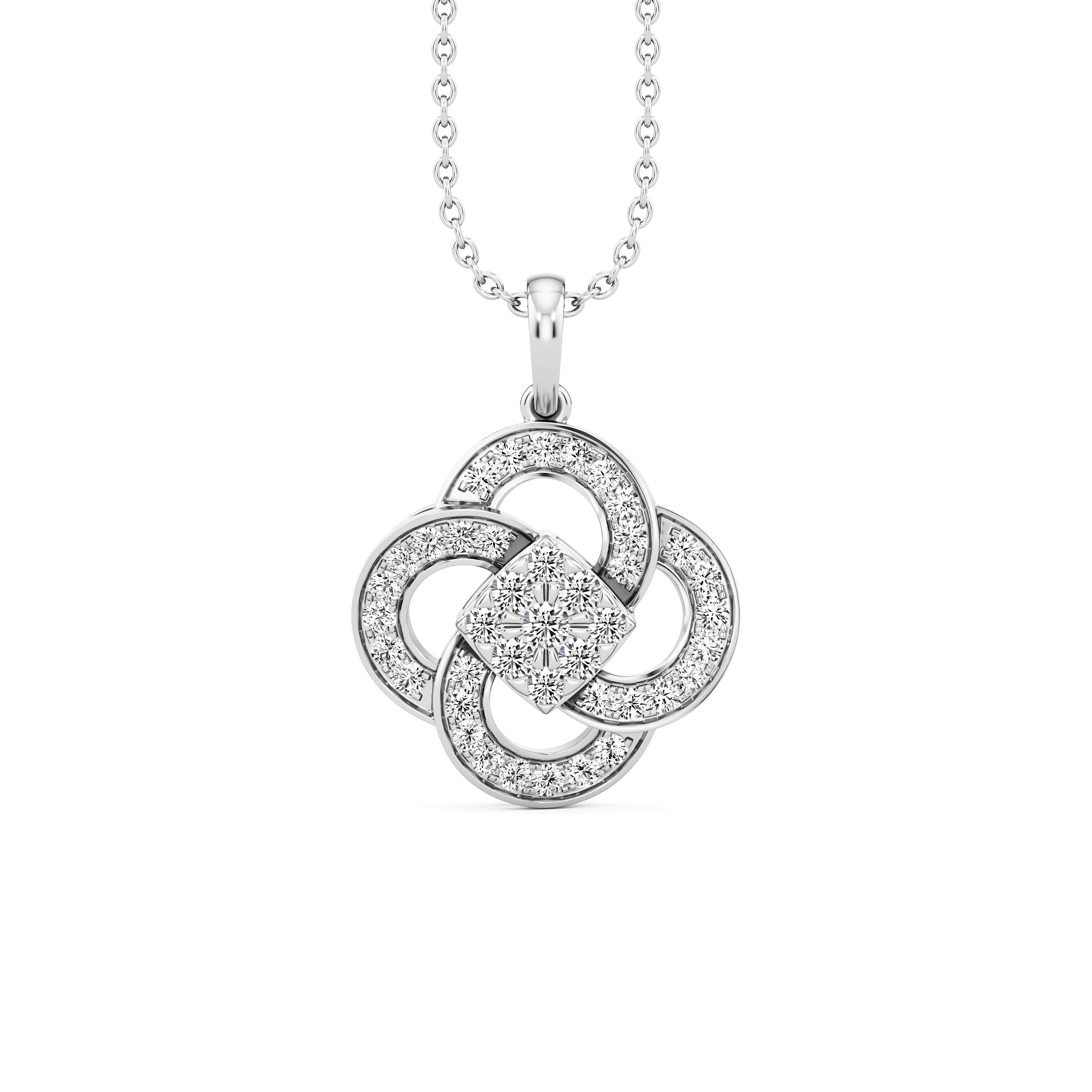 Petal Interlace Diamond Pendant 4