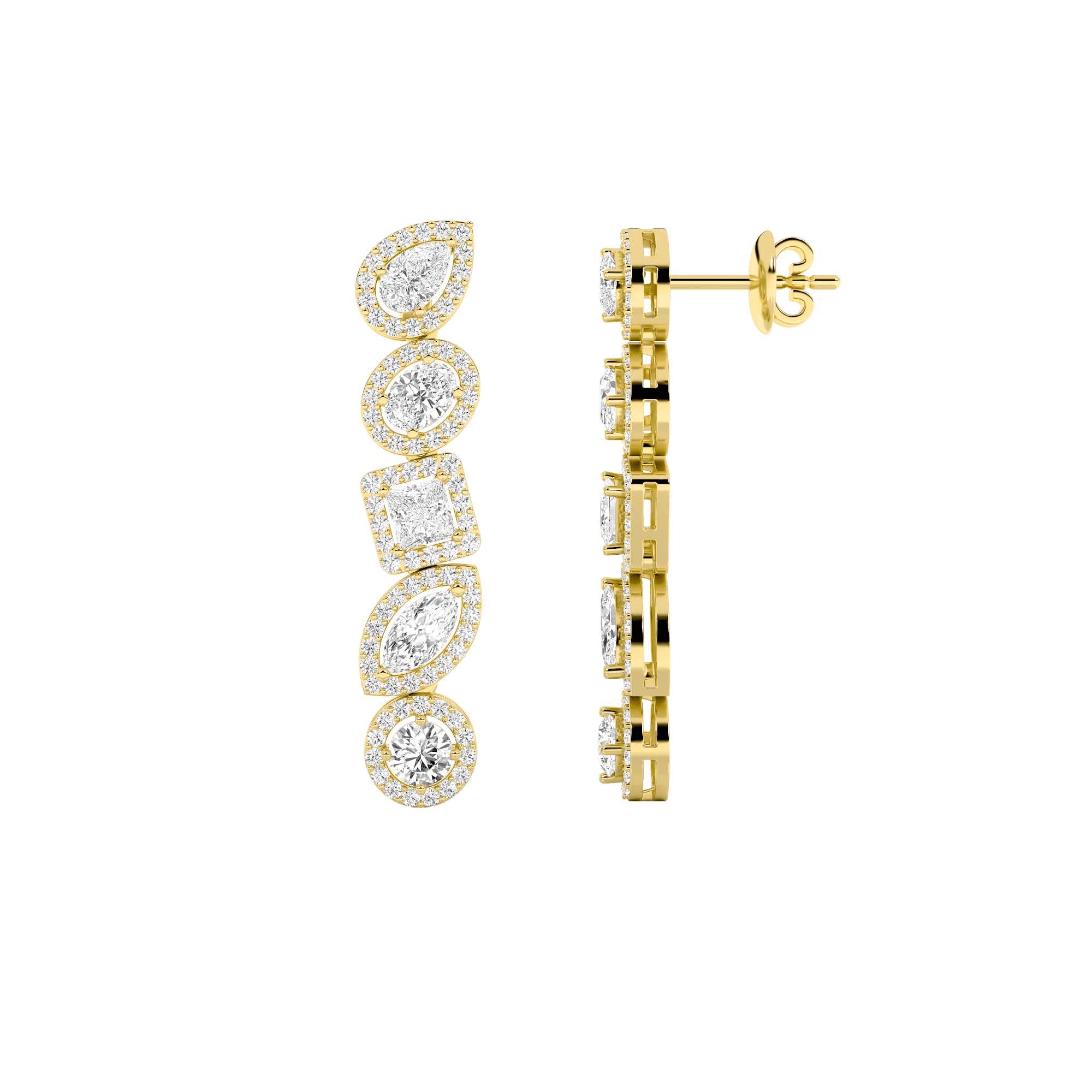 Diamond Horizon Drop Earrings 4