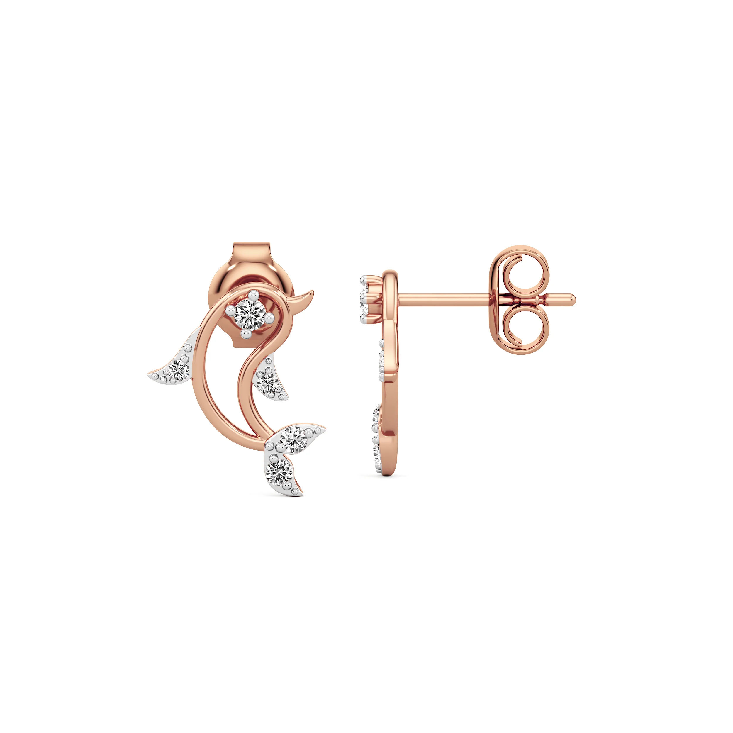 TwirlLeaf Diamond Studs 5