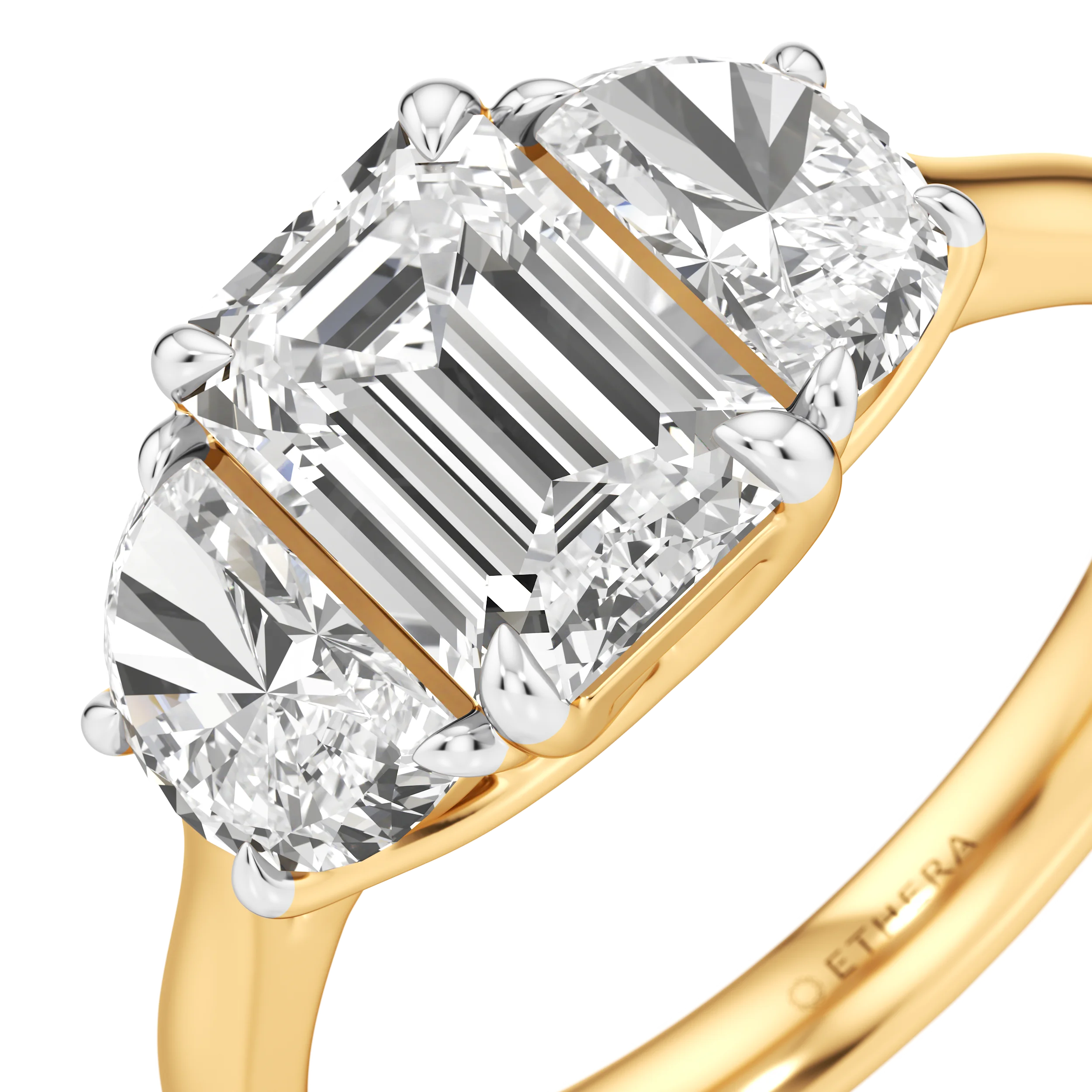 Tri Lumiere Three Stone Ring 1