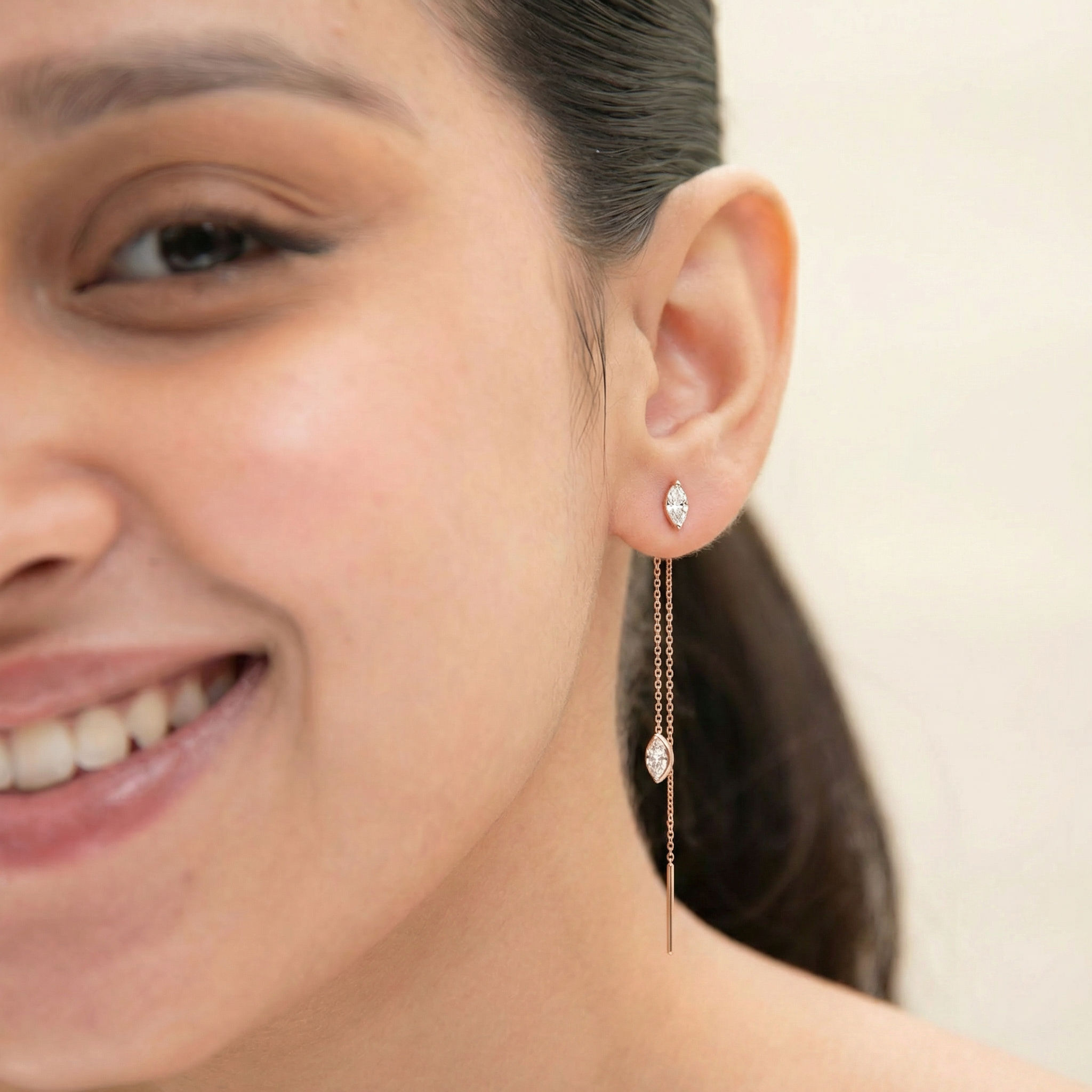 The Elara Threader Earrings hover
