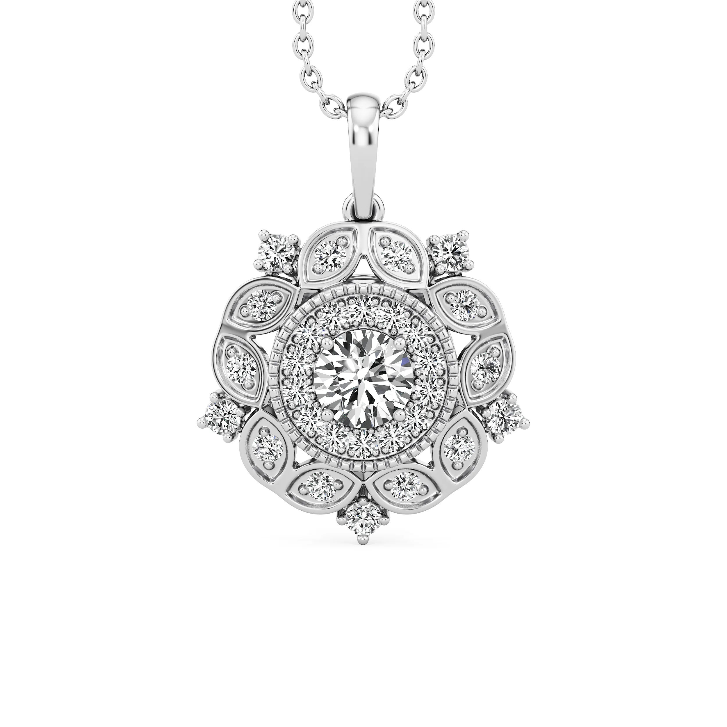 Solstice Bloom Diamond Pendant 7