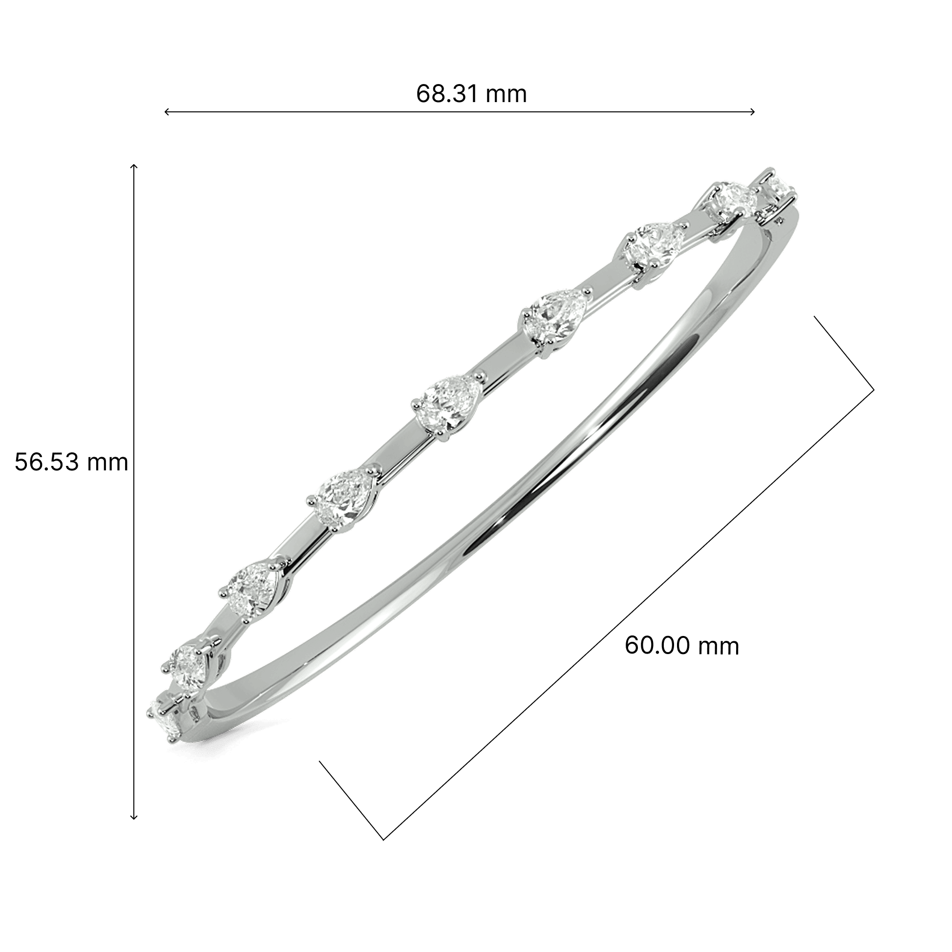 Luxe Scatter Oval Bangle 4