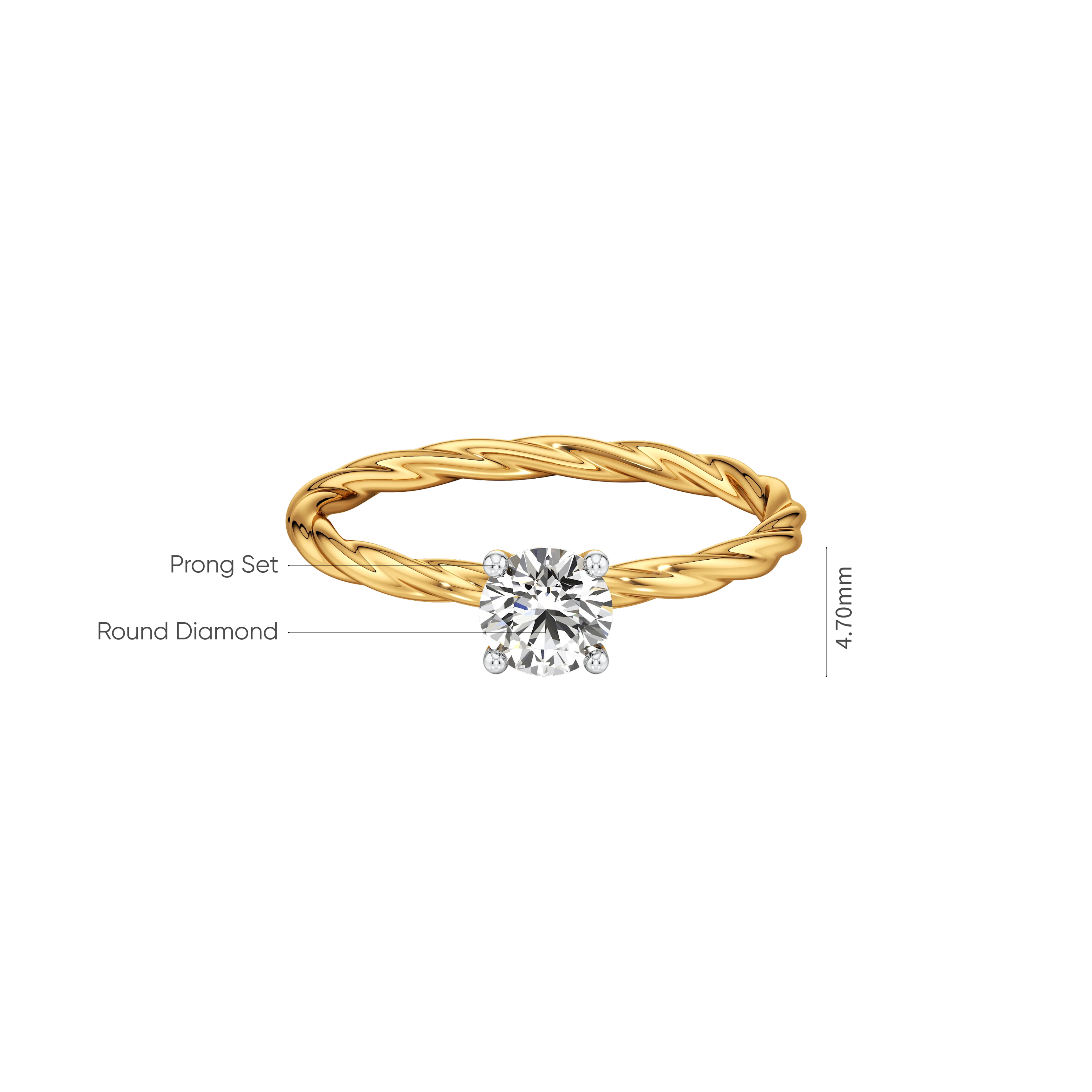 Twine Solitaire Ring 6