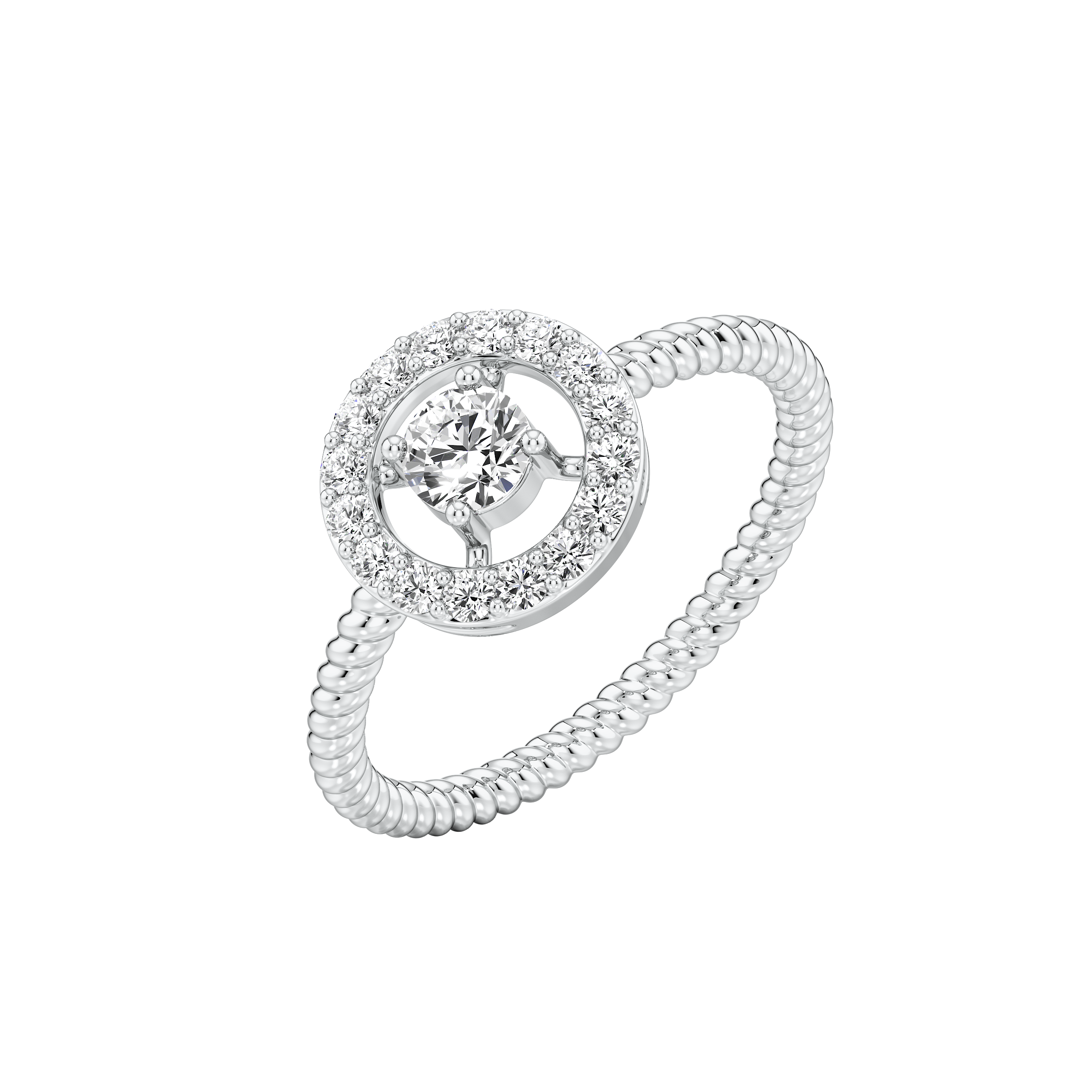 Orbit Halo Diamond Ring 7