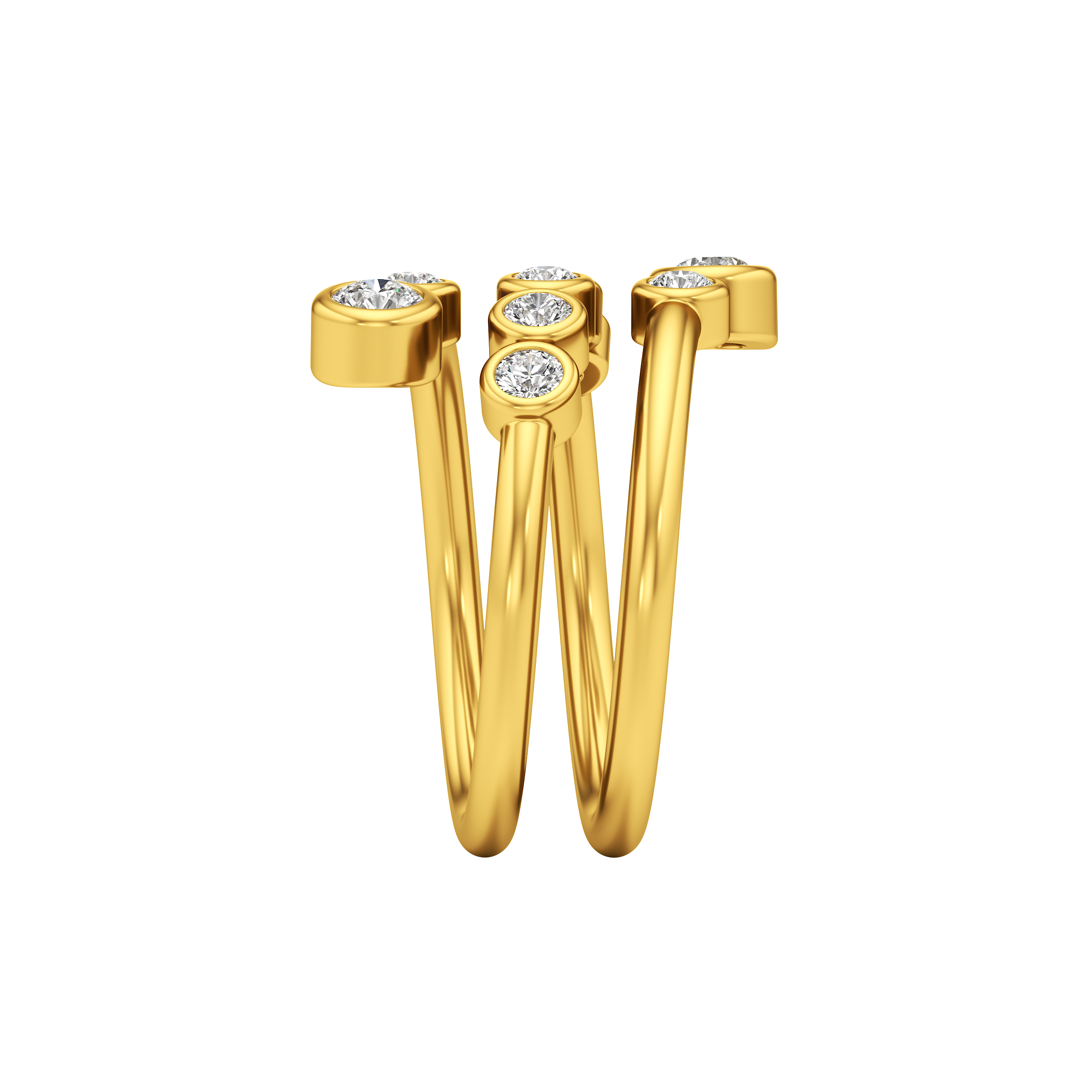 Multi Tier Bezel Spiral Ring 2