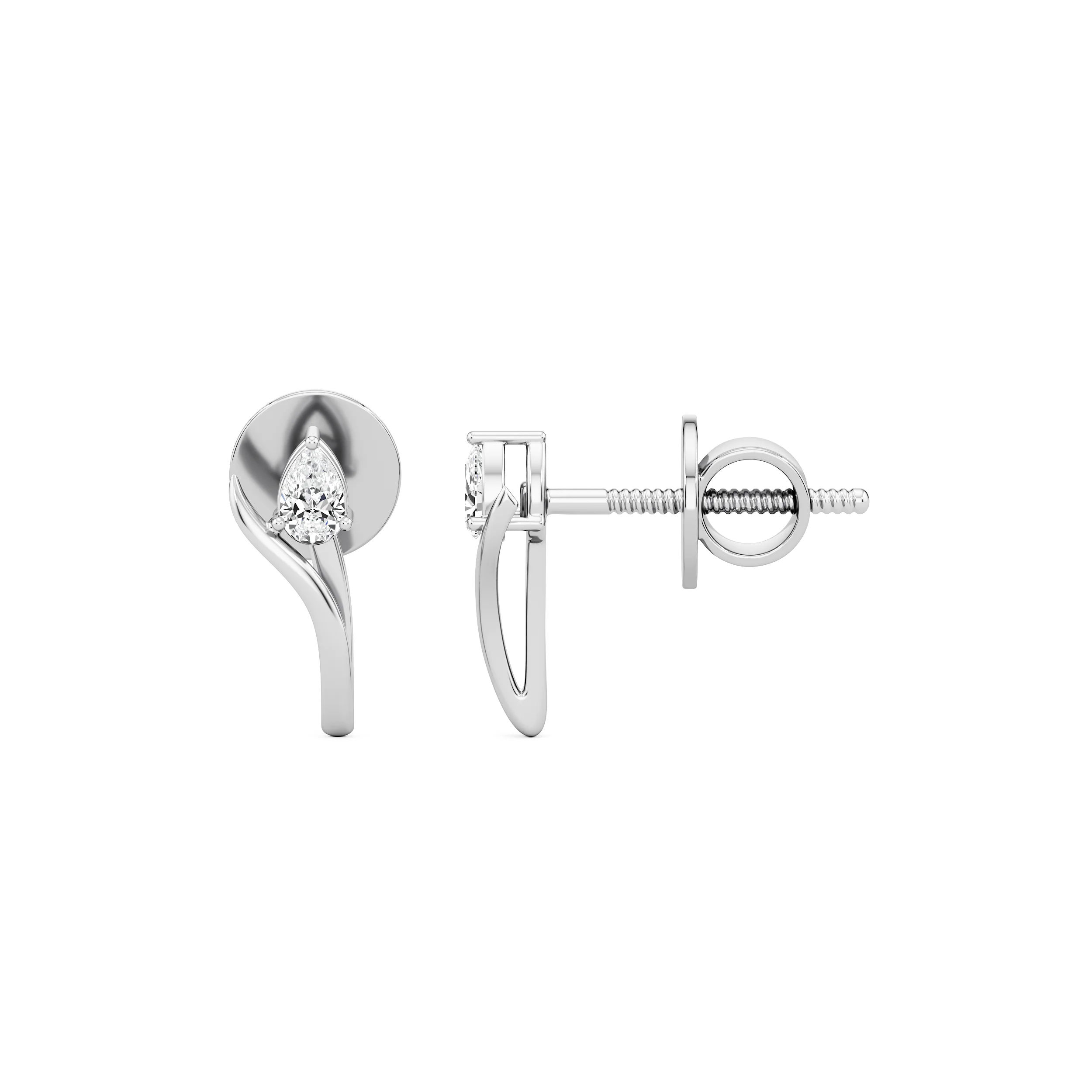 Sway Pear Diamond Studs 5