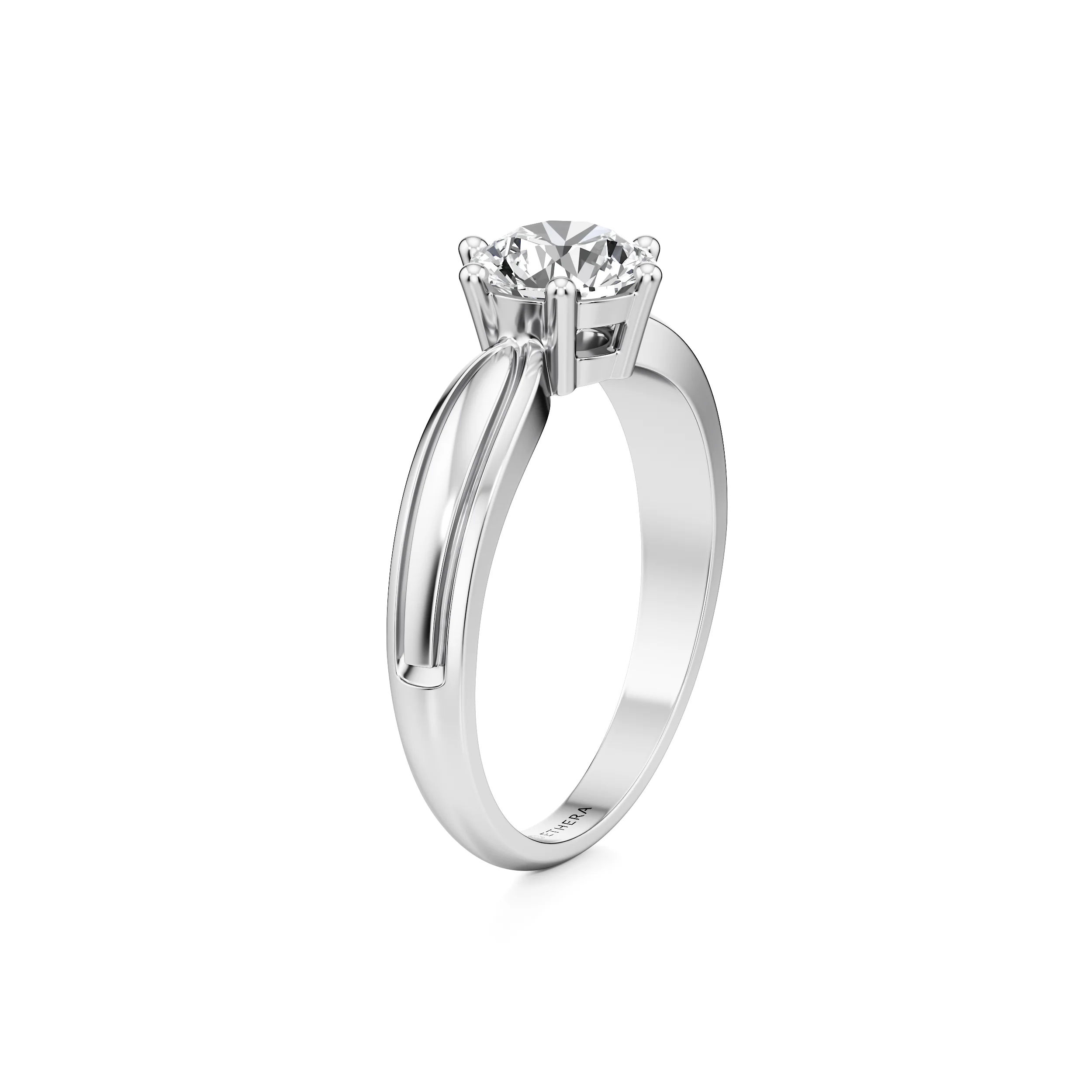 Sculpt Crest Solitaire Ring 8