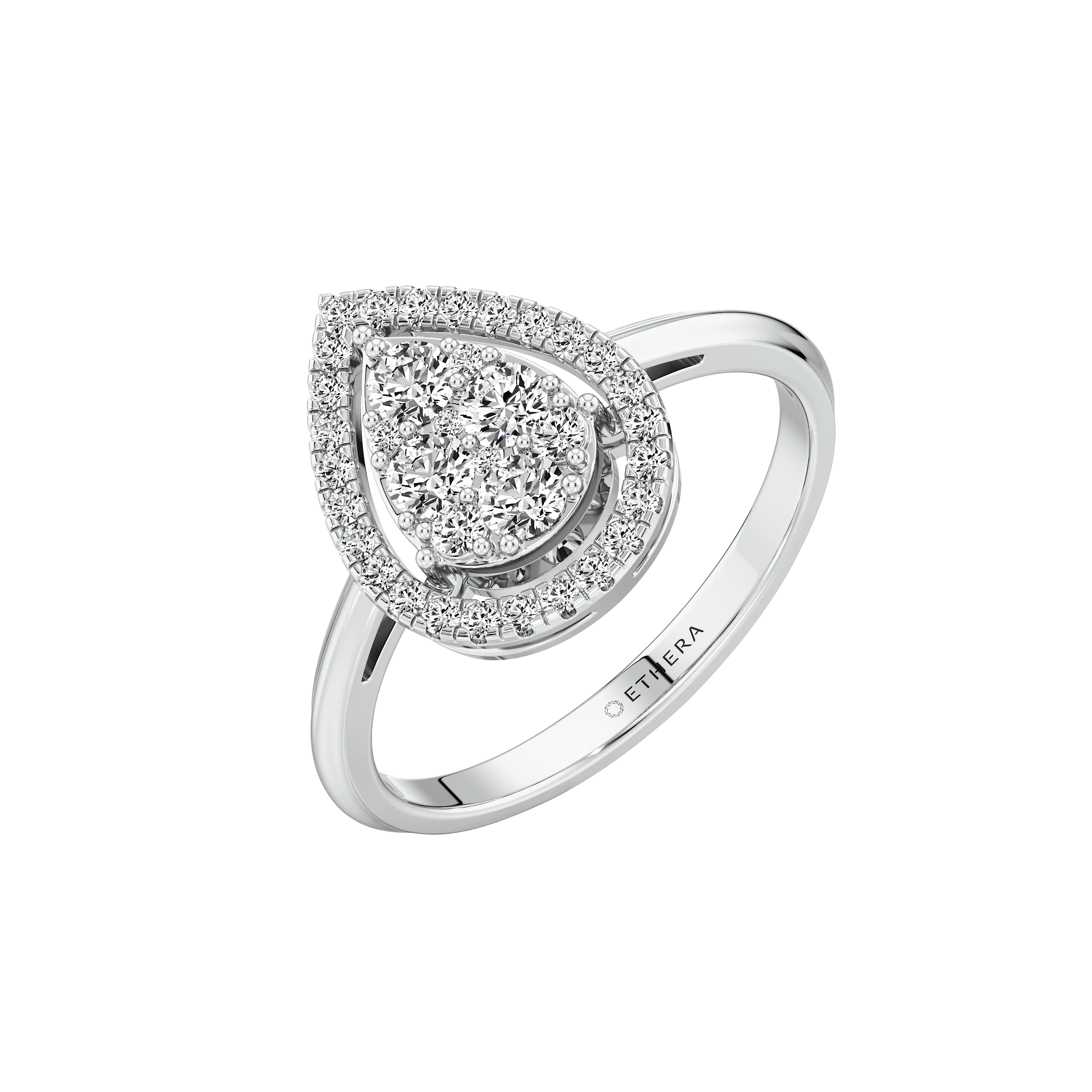 Gleaming Cluster Halo Ring 6