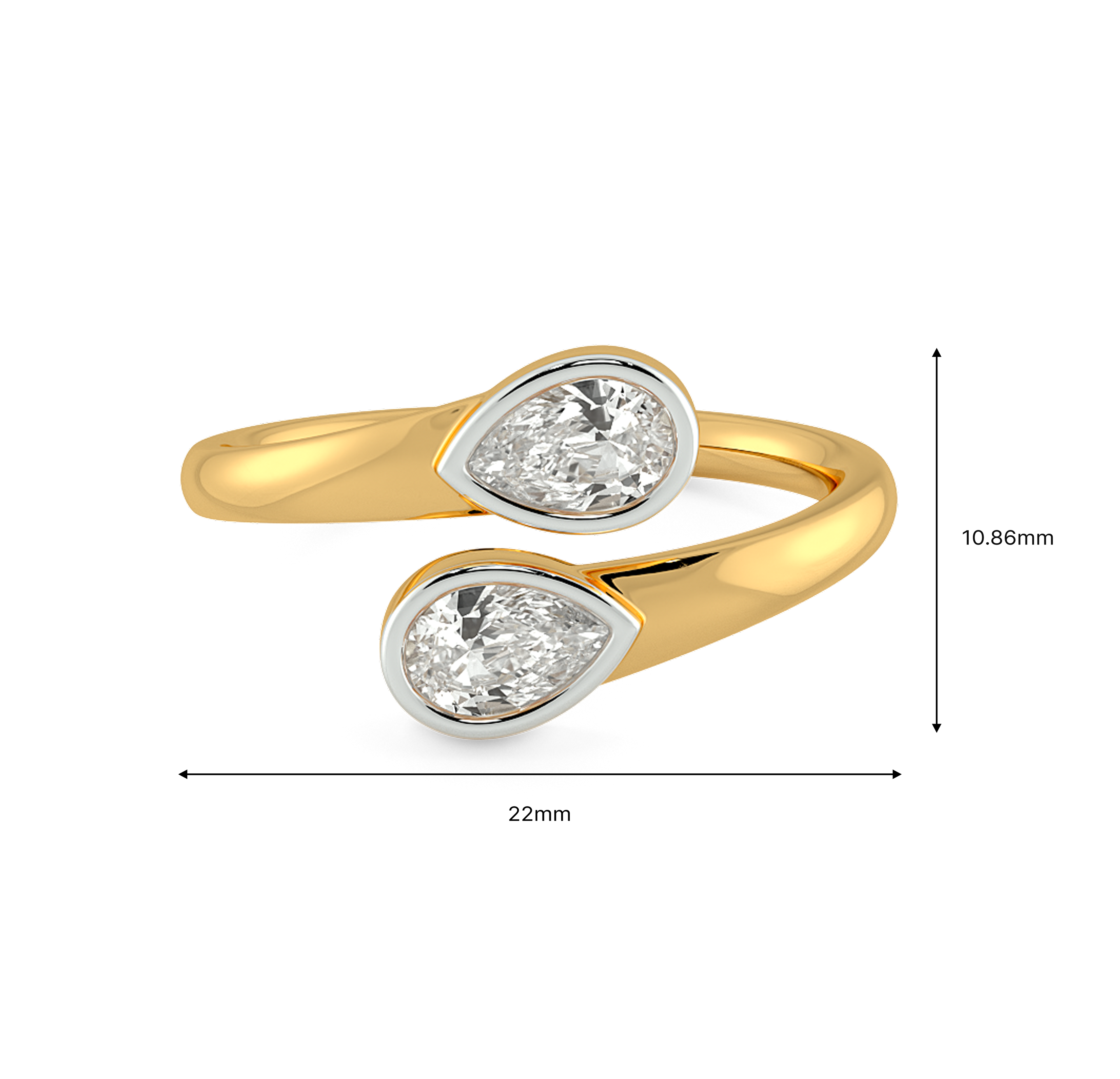 Glimmer Loop  Open Top Toi et Moi Ring 6