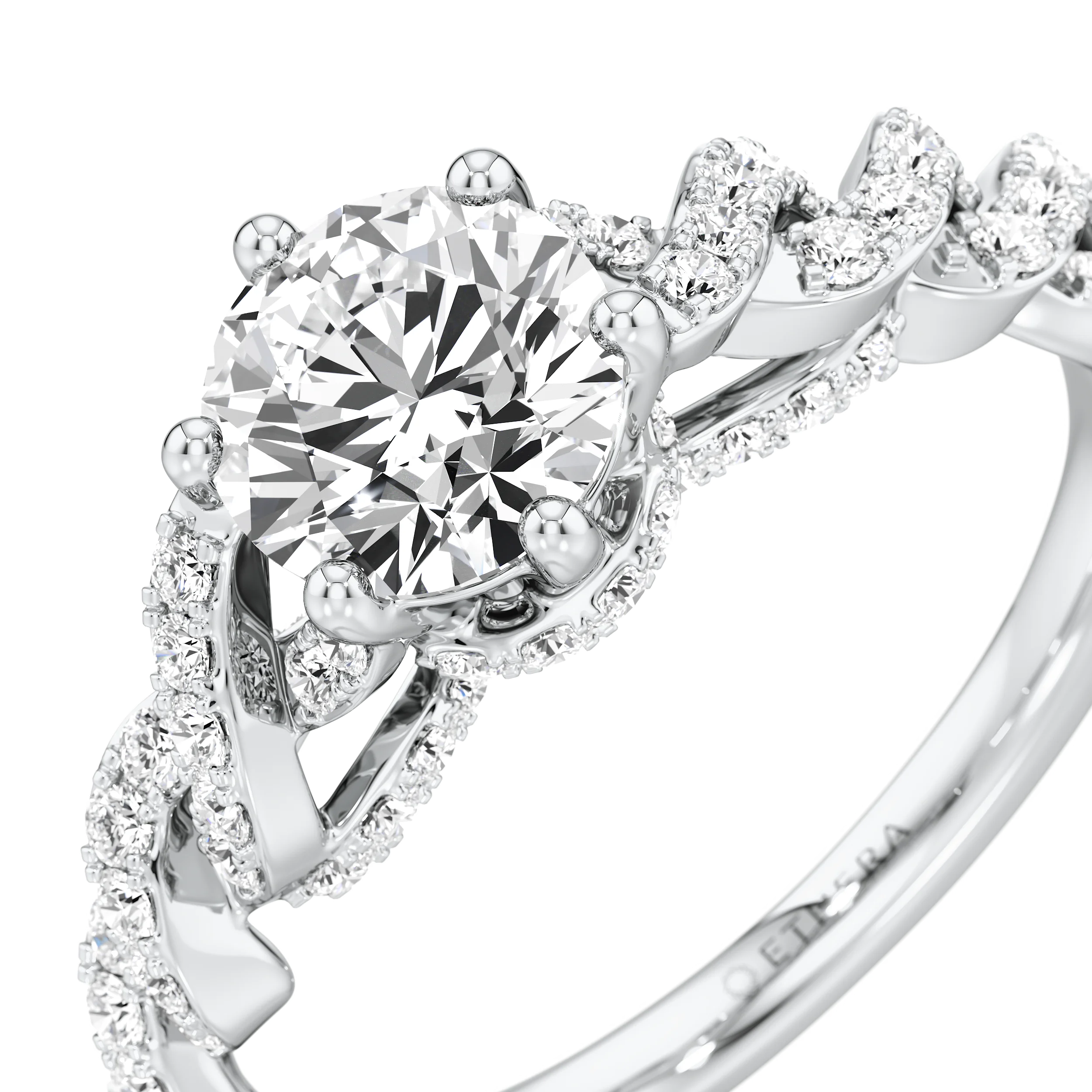 Radiant Twist Solitaire Ring 7
